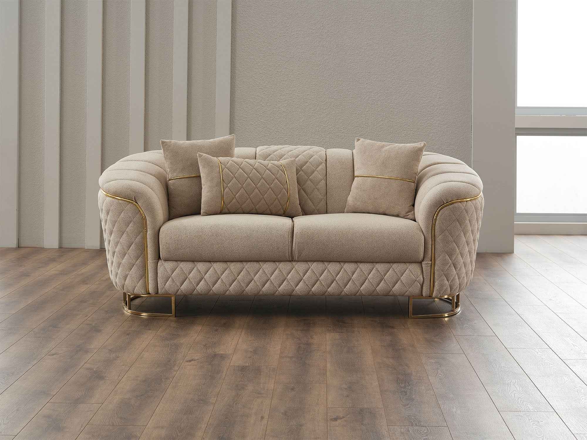 Victoria Cream Stationary Loveseat - Image 4