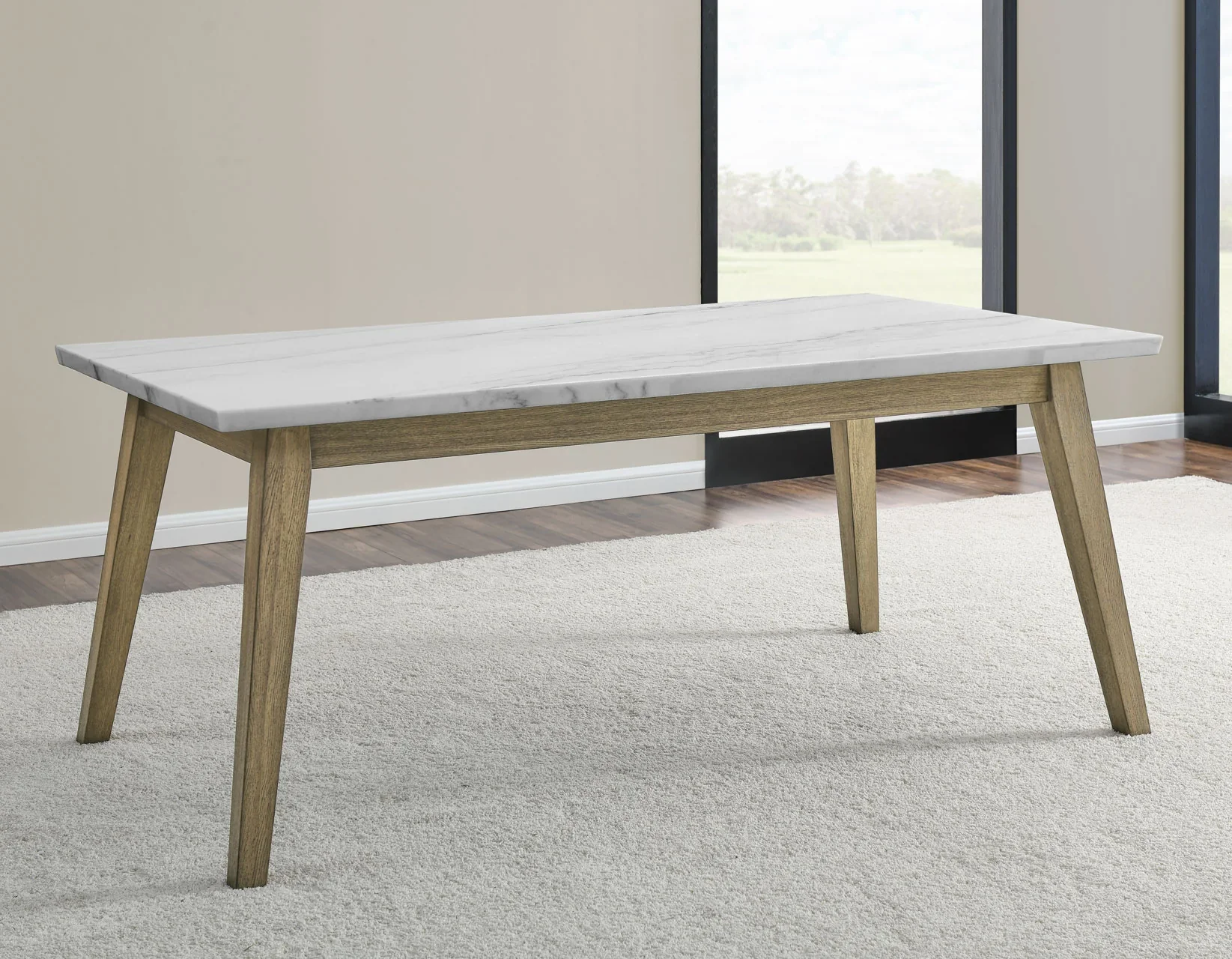 Vida 72″ White Marble Top Dining Table - Image 2