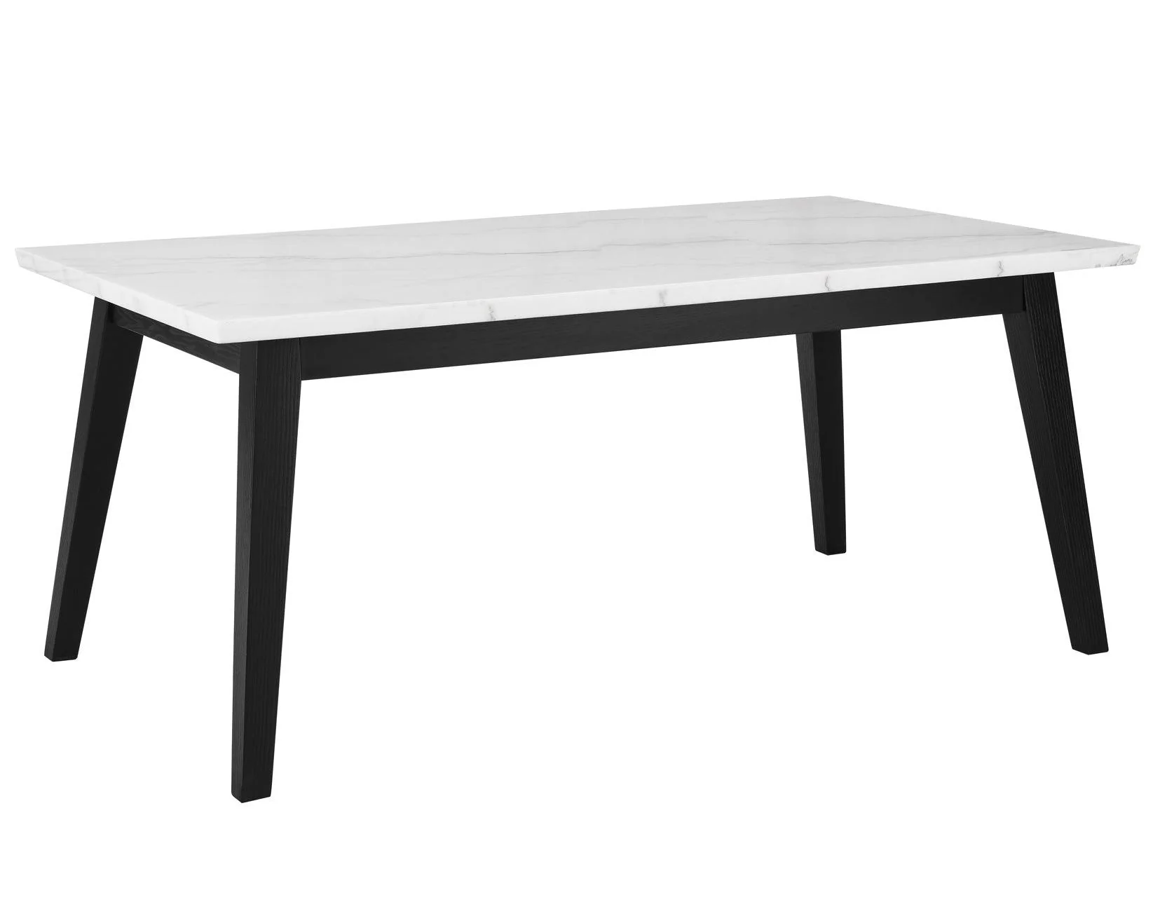 Vida 72″ White Marble Top Dining Table, Black Finish - Image 4