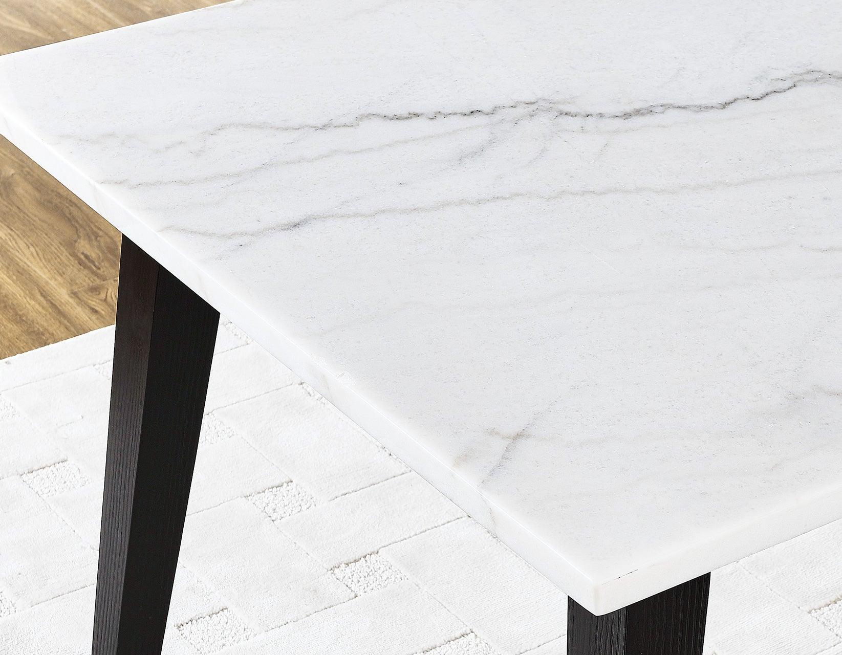 Vida 72″ White Marble Top Dining Table, Black Finish - Image 9