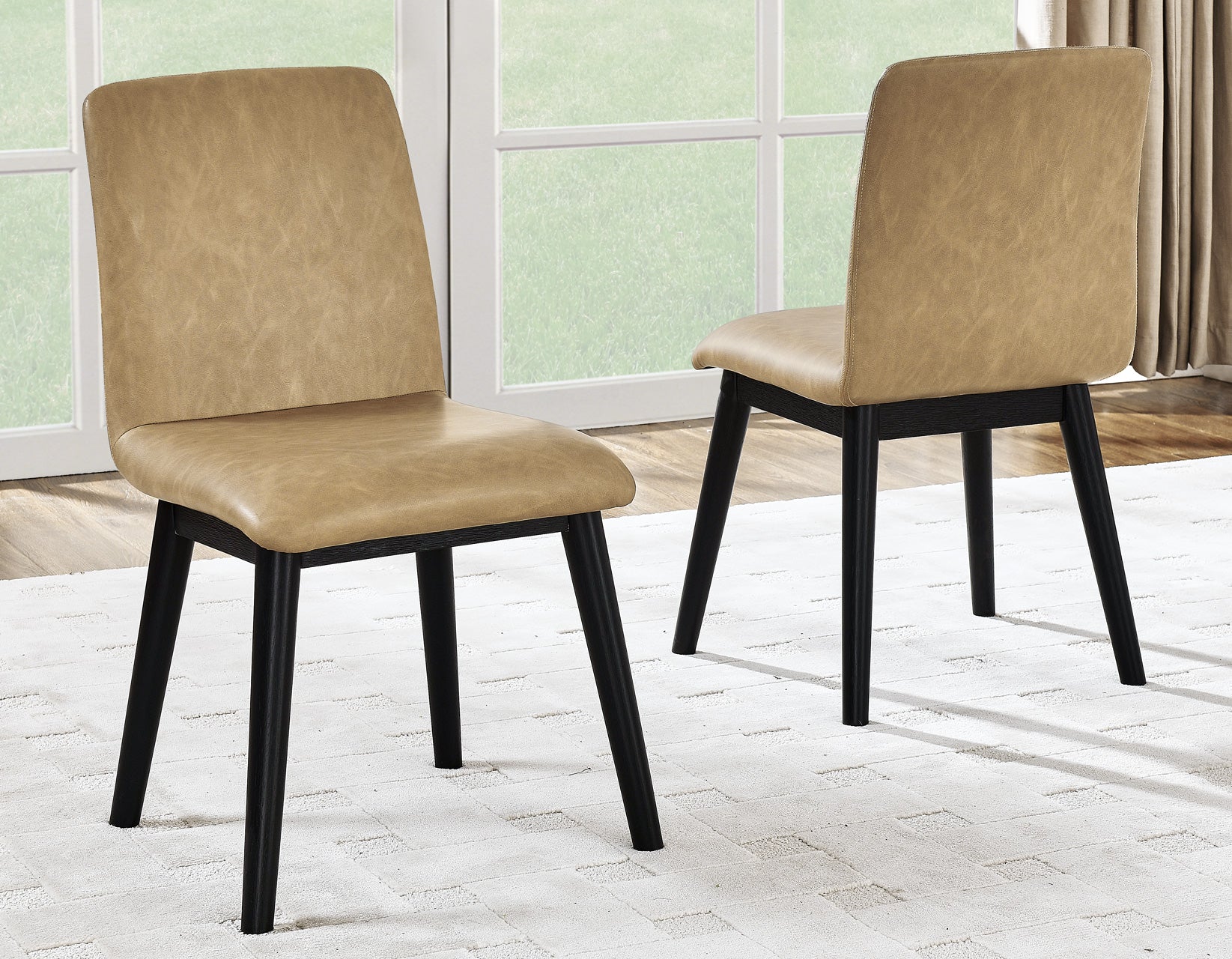 Vida Black/Sand Marble Top Dining Room Set - Image 7