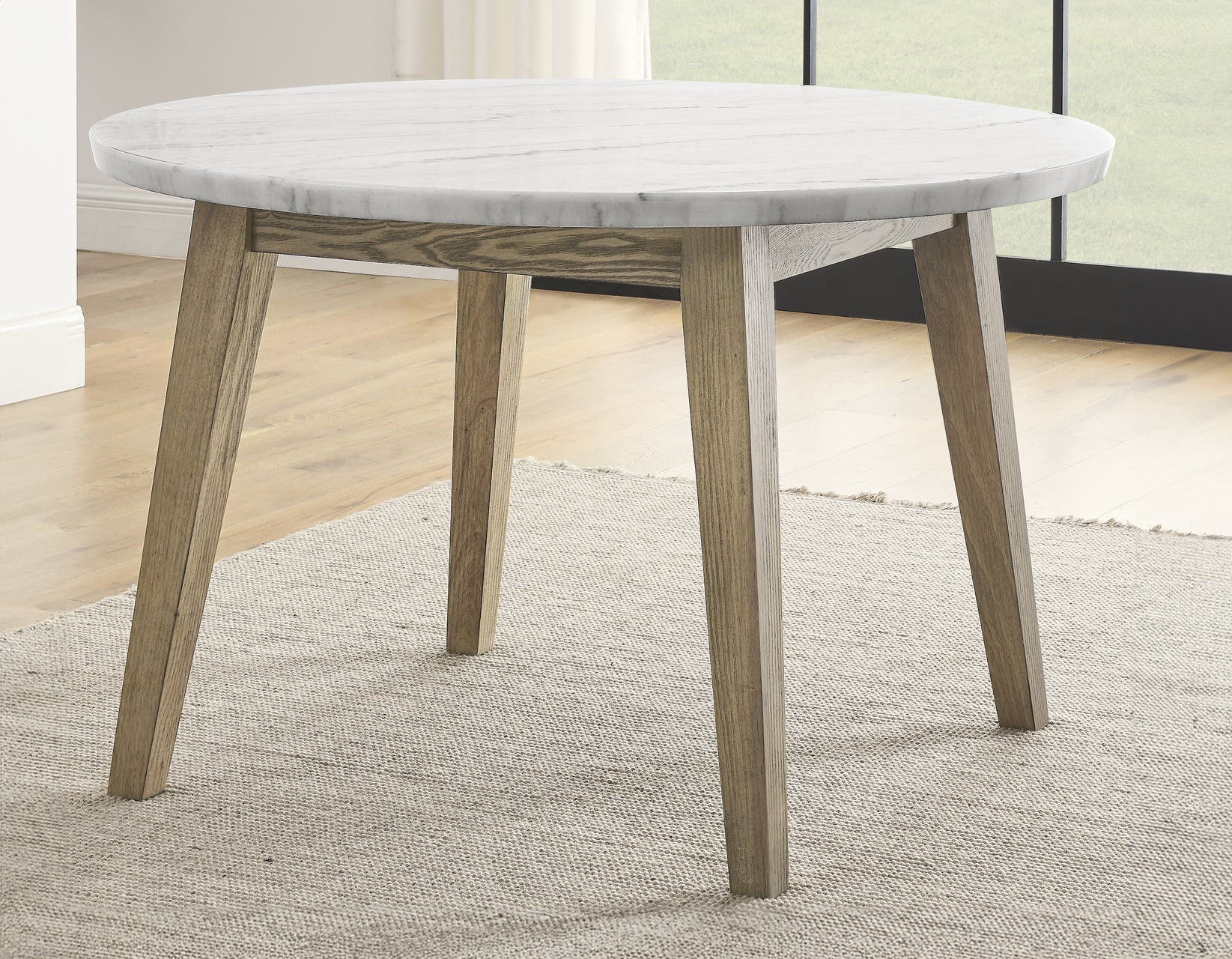 Vida Burnished Blonde/Gray Round Marble Top Dining Room Set - Image 11