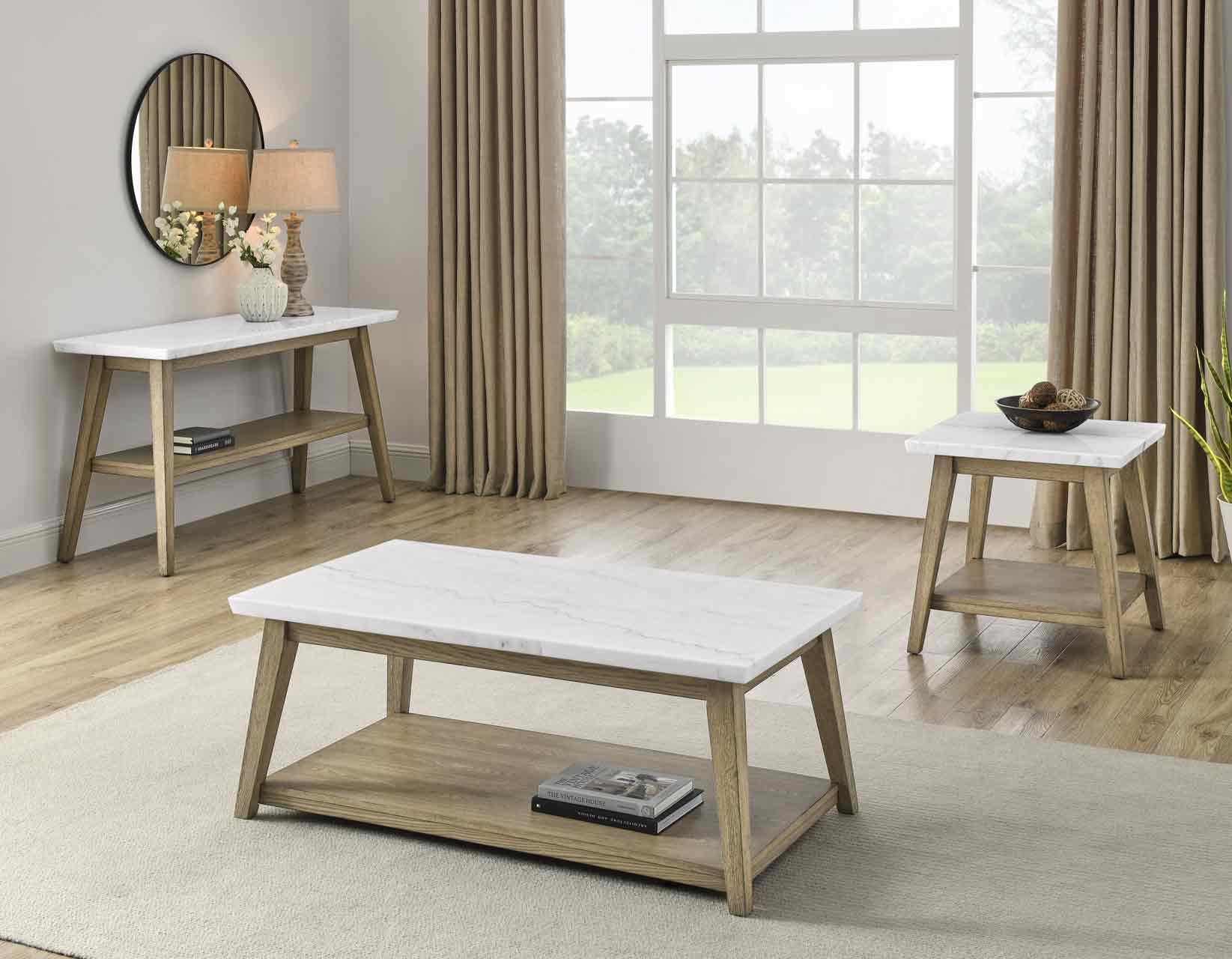 Vida Marble Top Cocktail Table w/Casters - Image 6