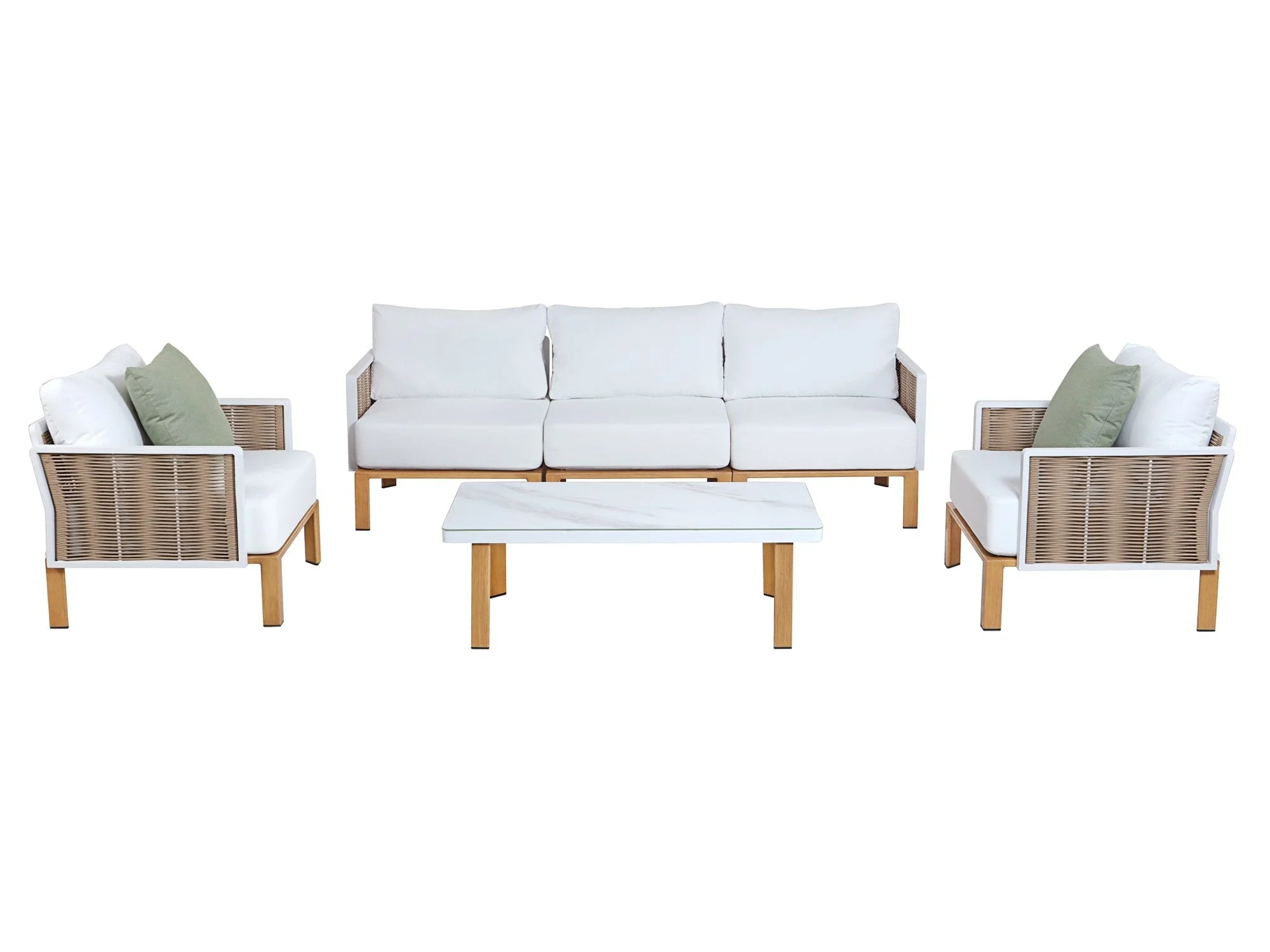 Vine 4-Piece Patio Conversation Set in Cream