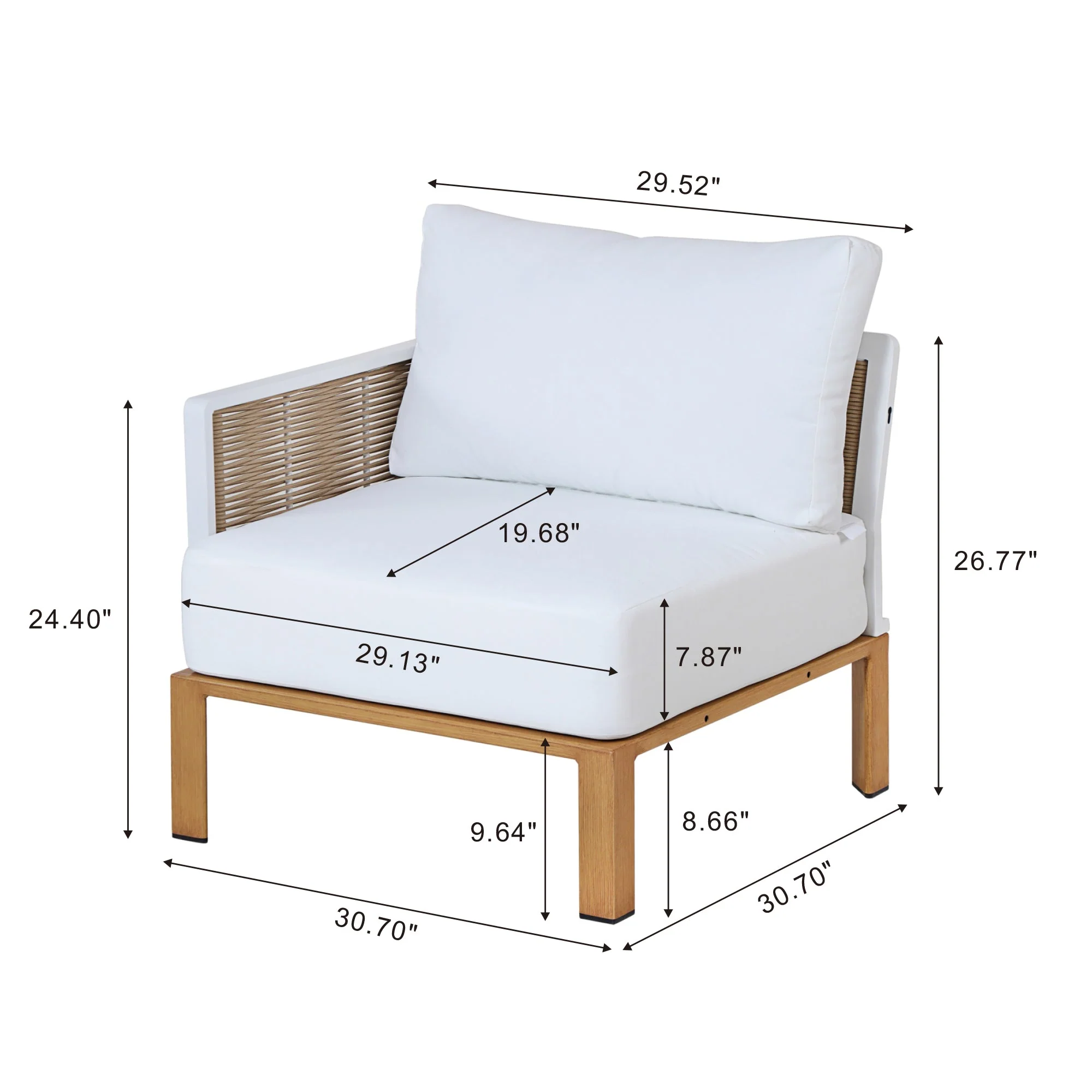 Vine 4-Piece Patio Conversation Set in Cream - Image 5