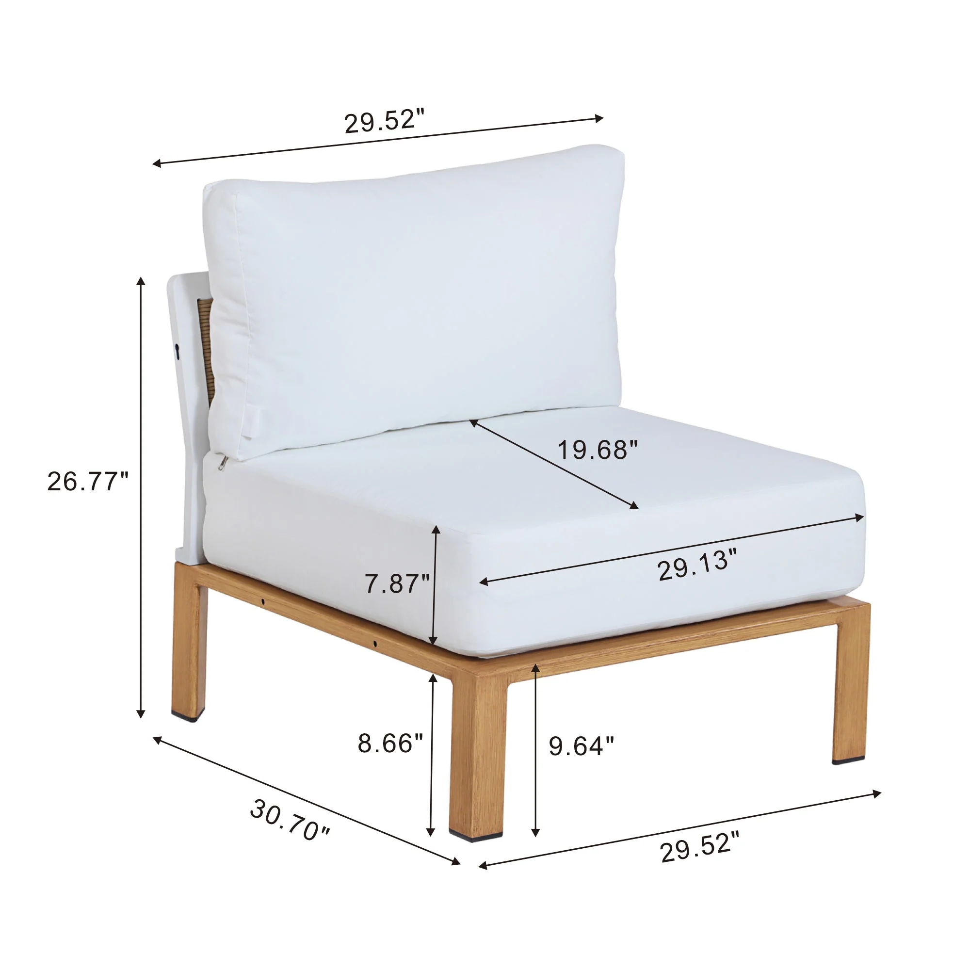 Vine 4-Piece Patio Conversation Set in Cream - Image 6