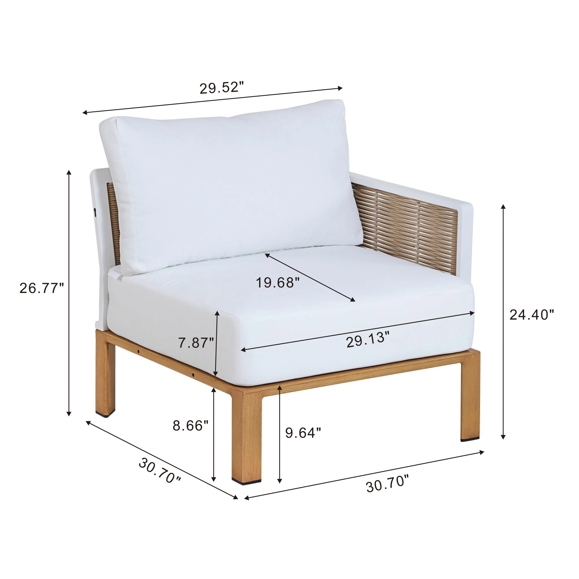 Vine 4-Piece Patio Conversation Set in Cream - Image 7