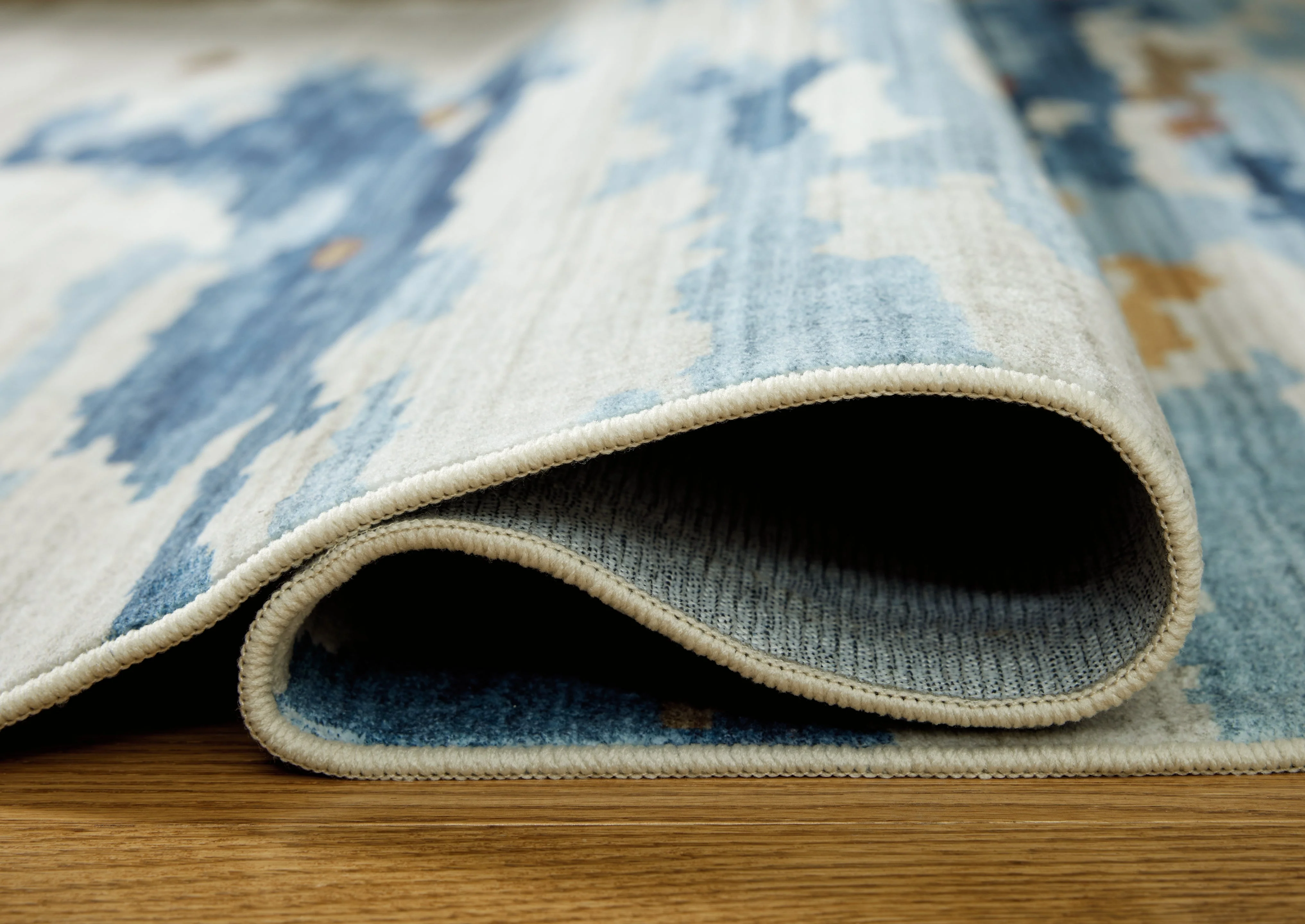 Vinlett Cream/Blue/Brown Washable Medium Rug - Image 5