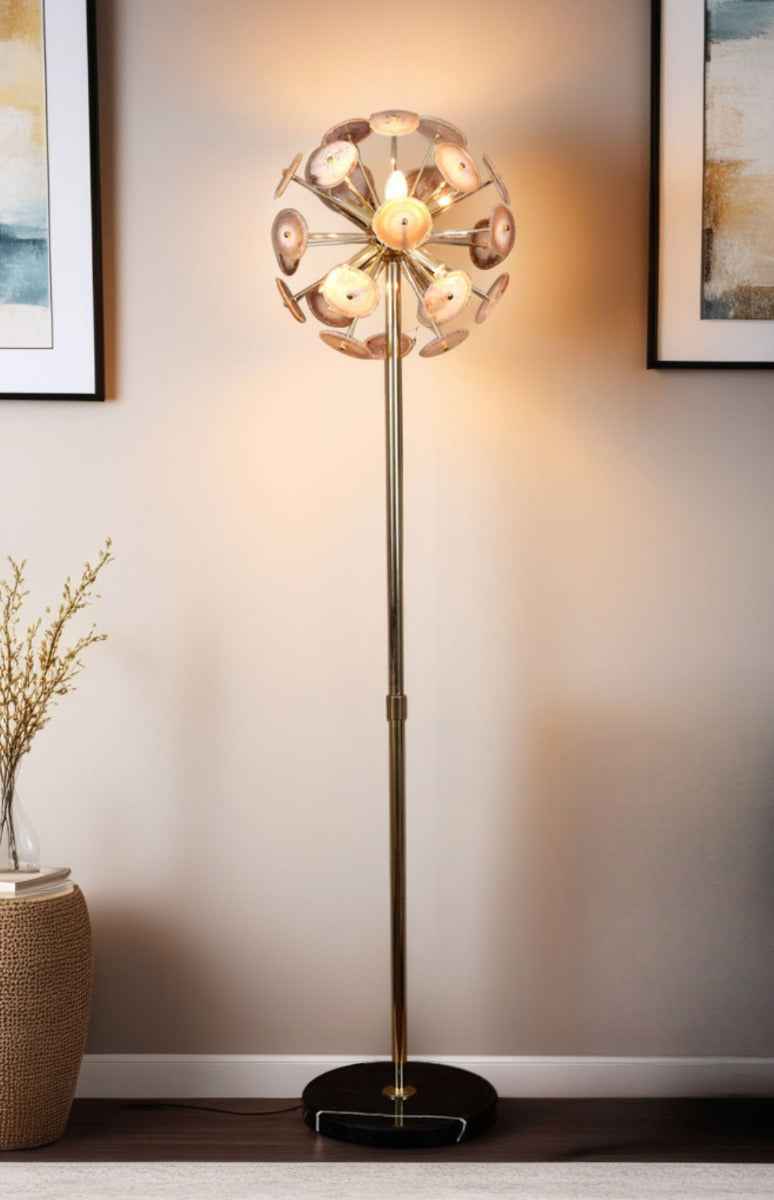 Vintage Light Agate and Marble Floor Lamp - Image 4