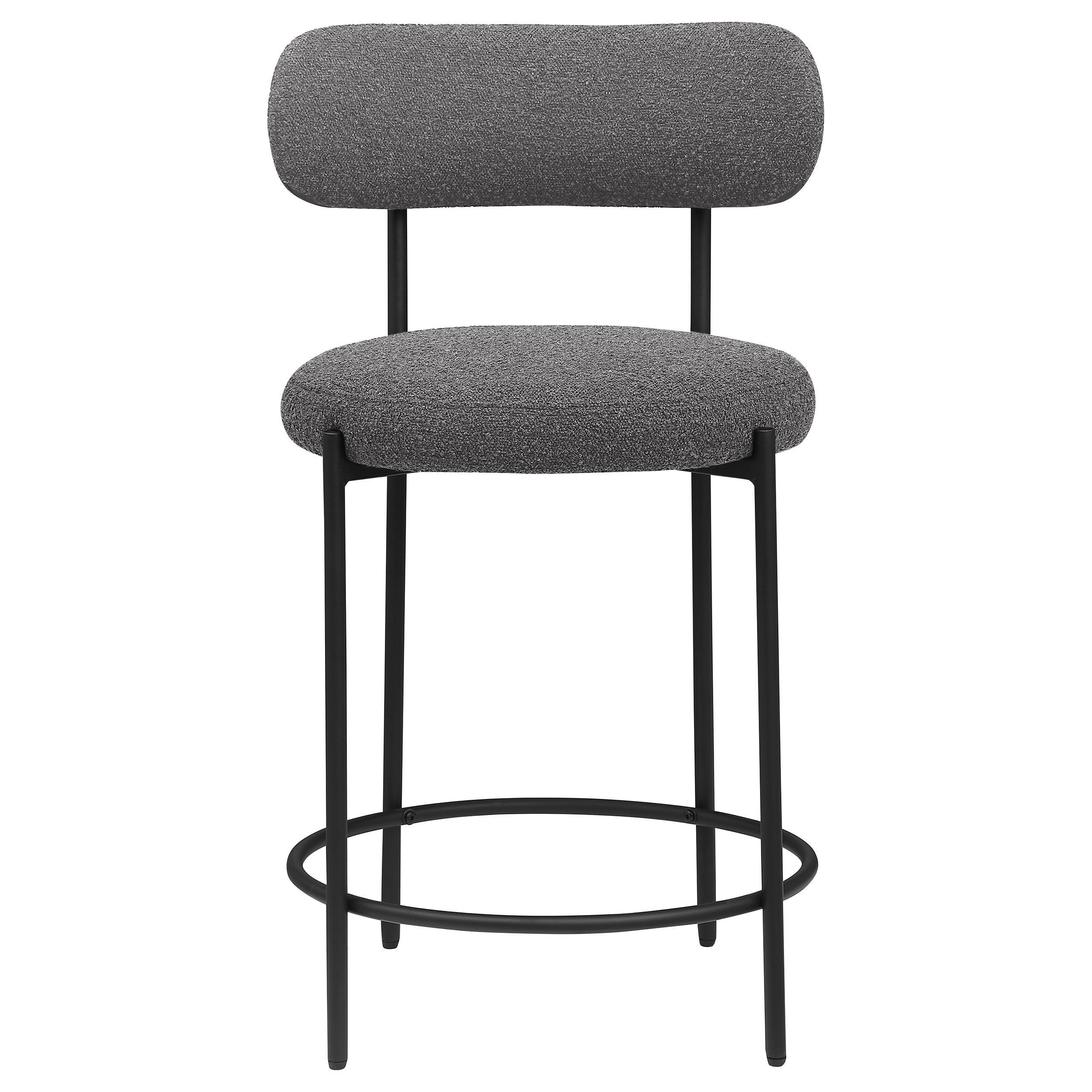 Viola Boucle Upholstered Counter Stool Black (Set of 2) - Image 4