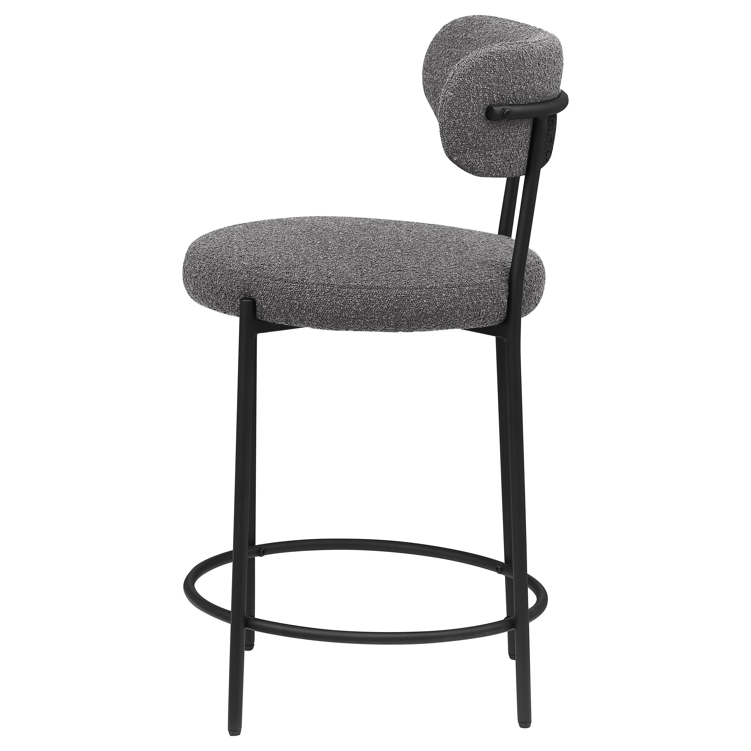 Viola Boucle Upholstered Counter Stool Black (Set of 2) - Image 6