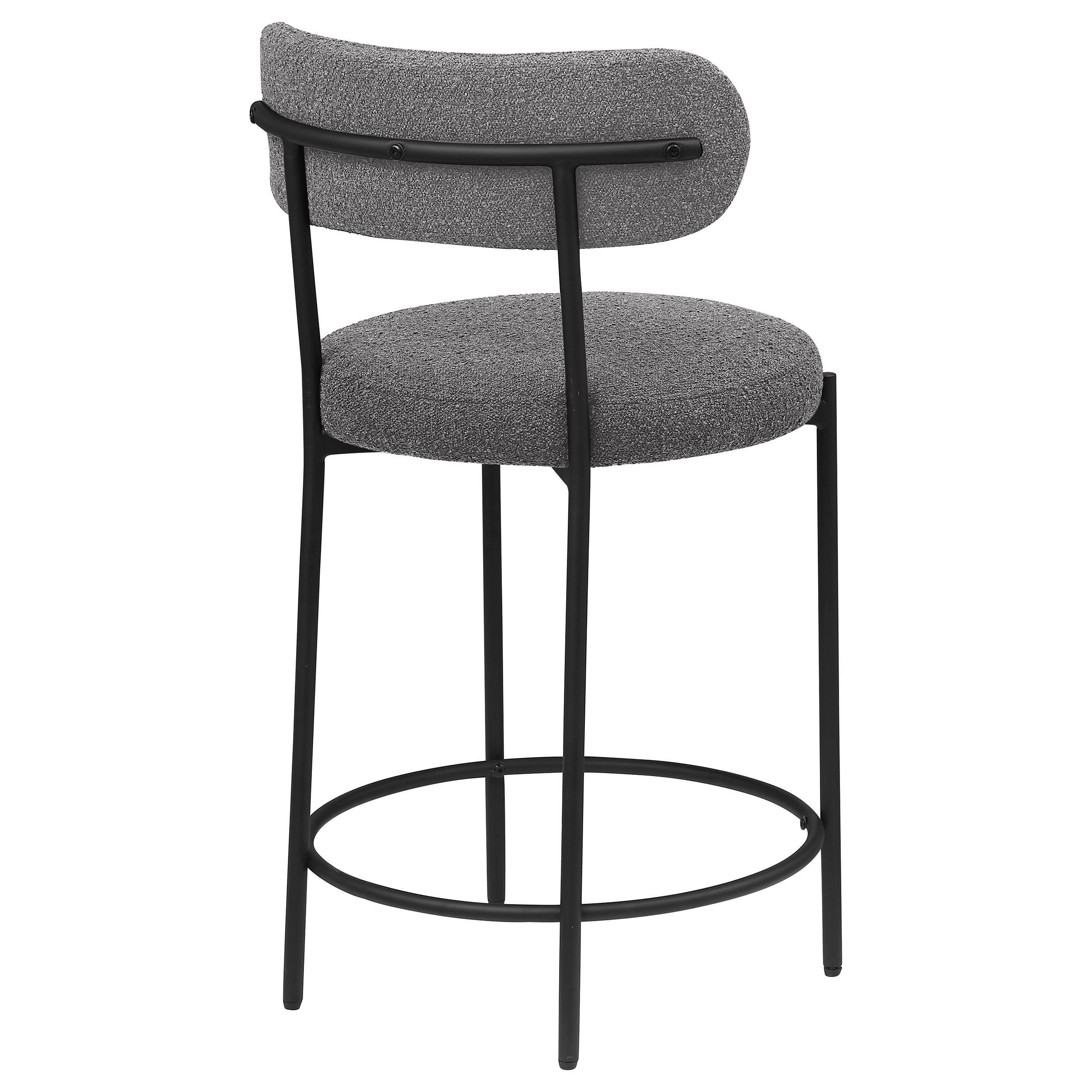 Viola Boucle Upholstered Counter Stool Black (Set of 2) - Image 8
