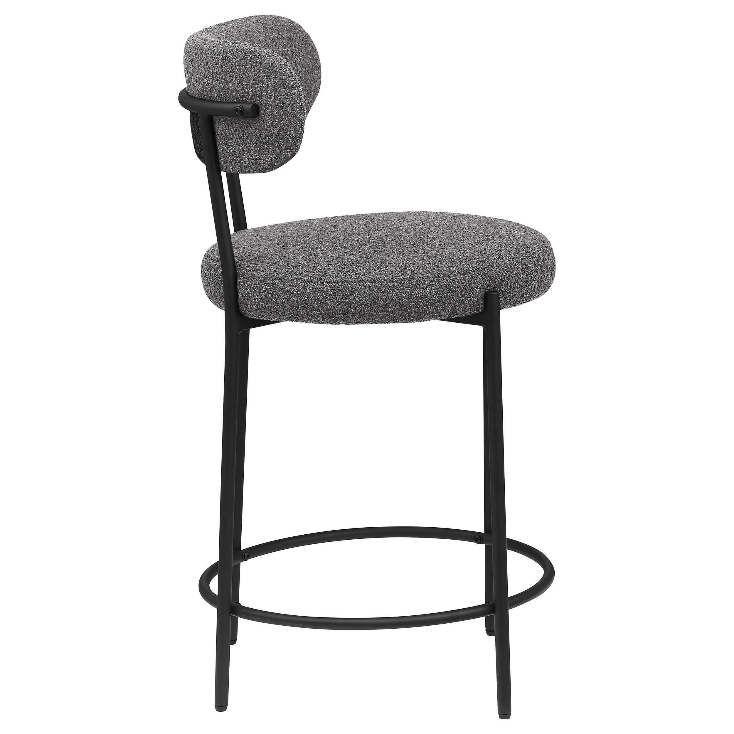 Viola Boucle Upholstered Counter Stool Black (Set of 2) - Image 9