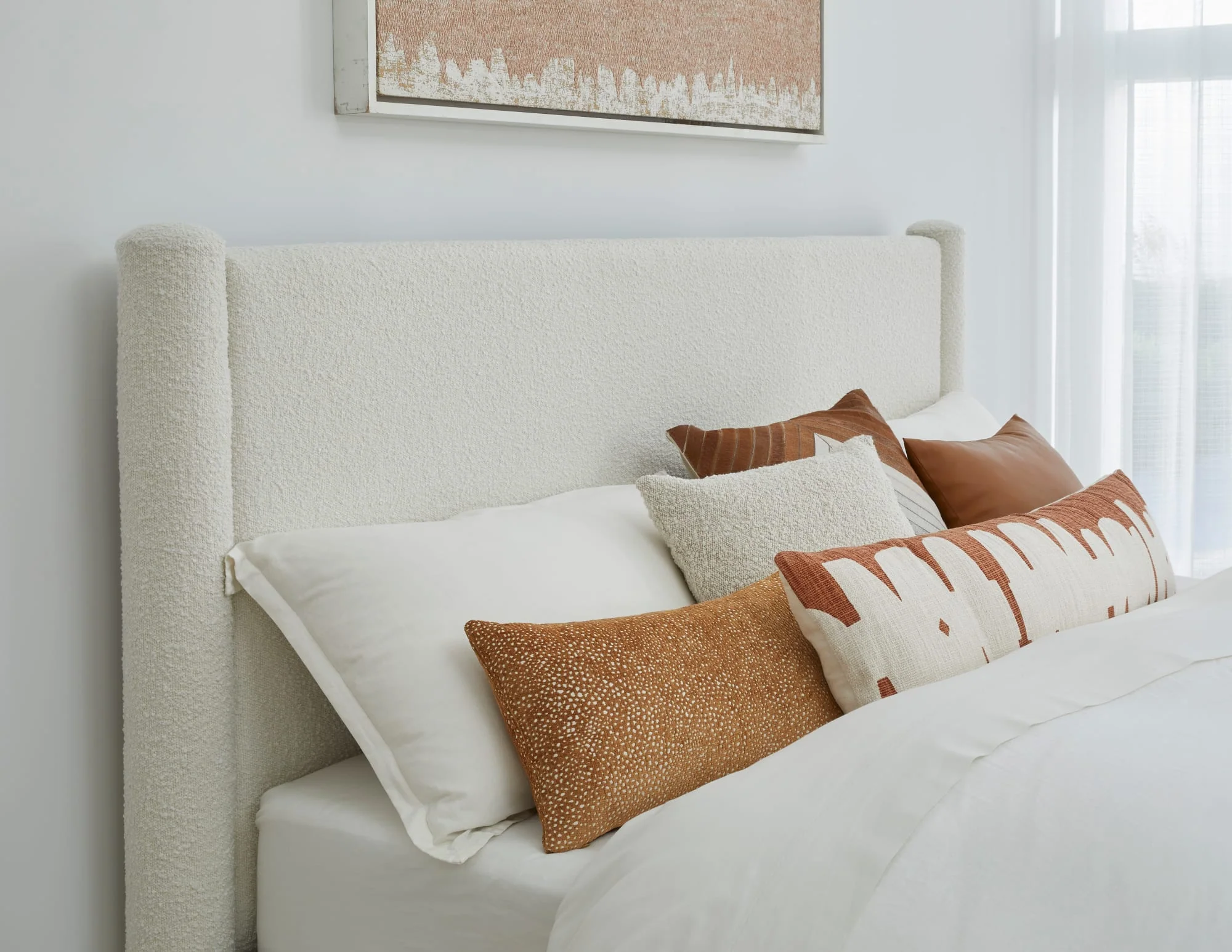Virgil Burke Cottage Cheese Full Upholstered Platform Bed - Image 4