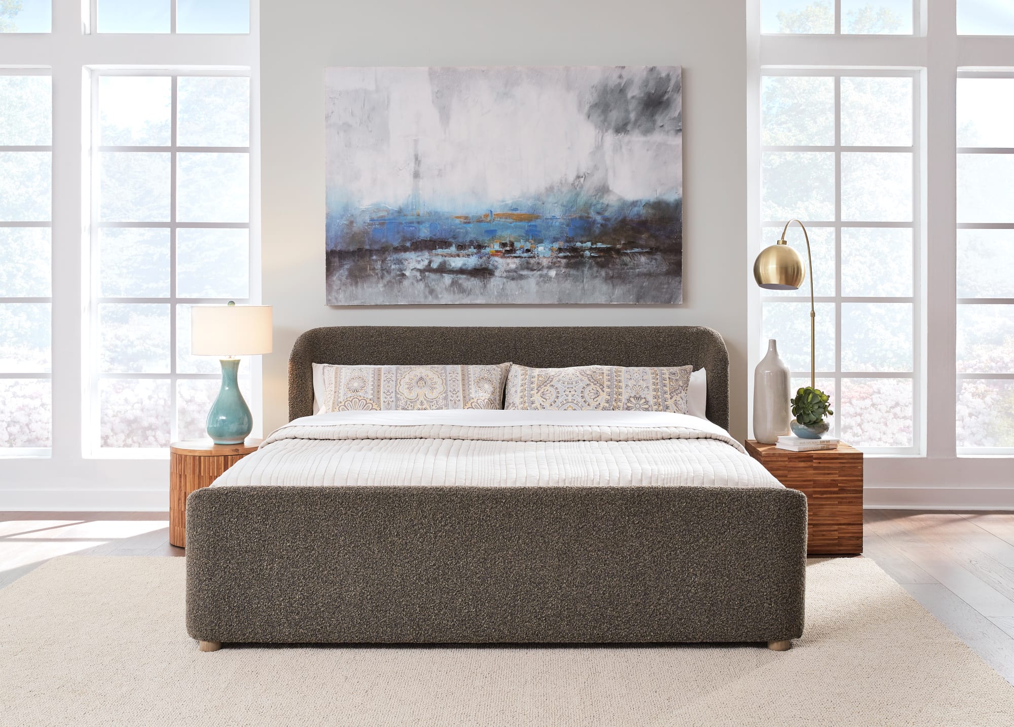Virgil Kiki Pumpernickel California King Upholstered Platform Bed - Image 2