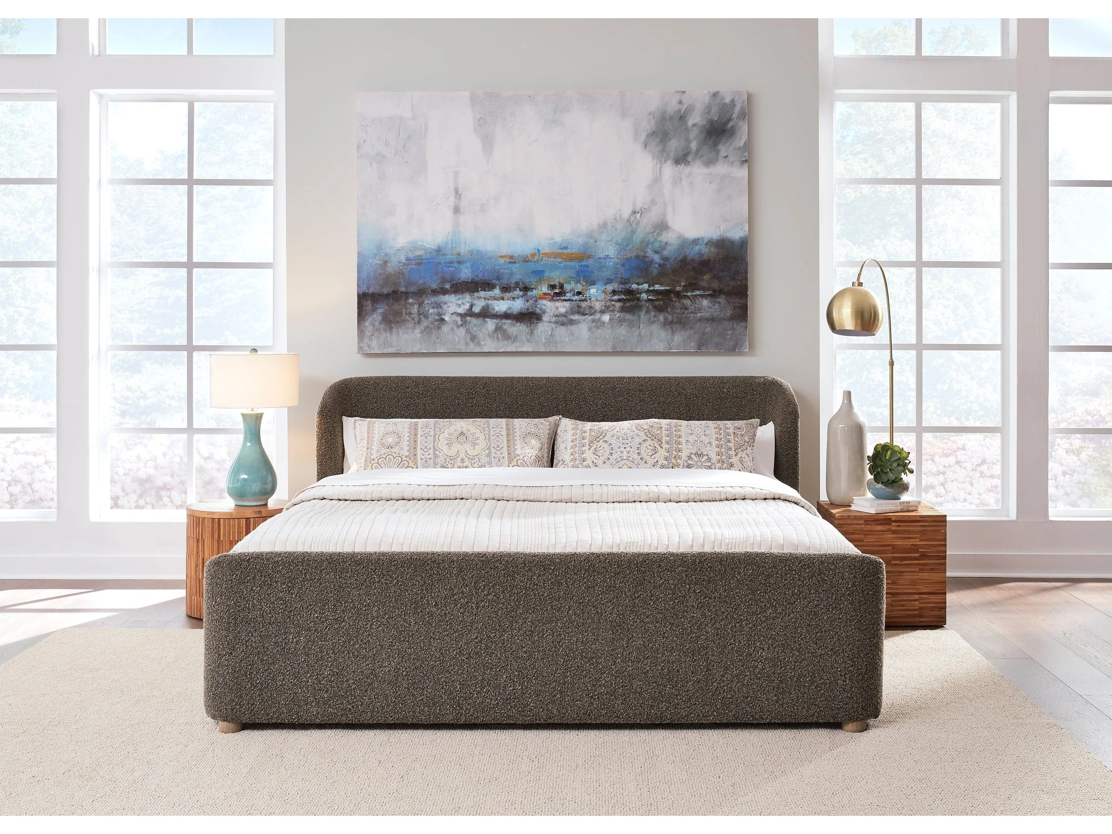 Virgil Kiki Pumpernickel Full Upholstered Platform Bed