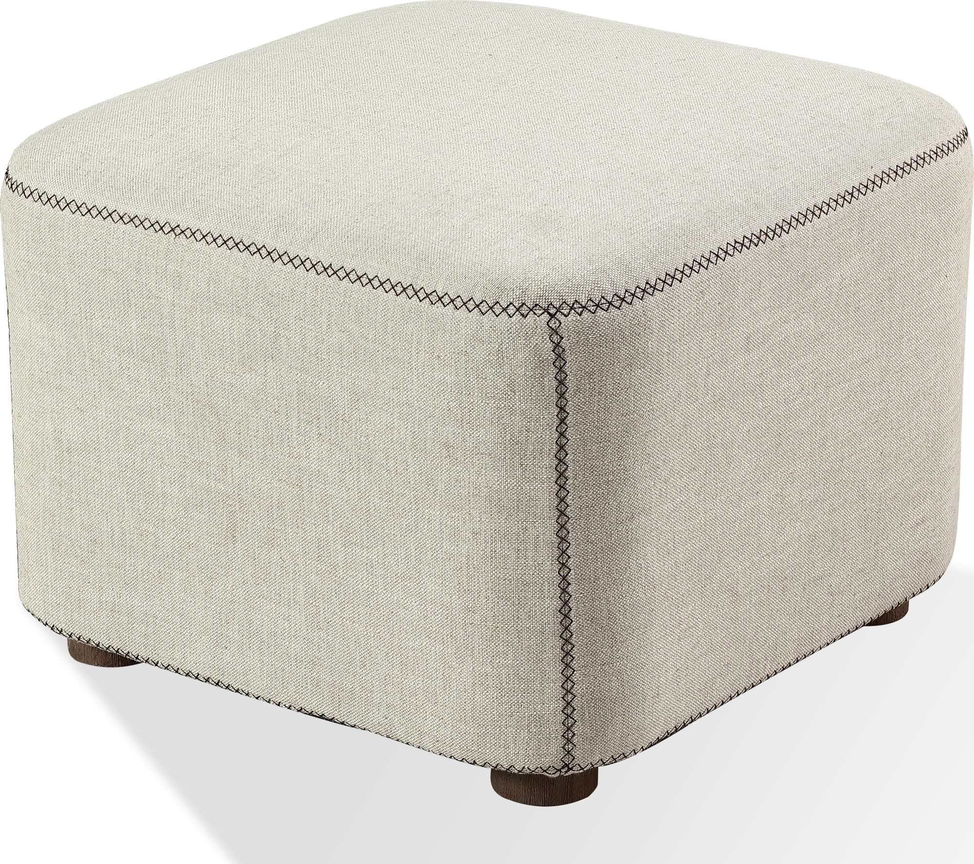 Virgil Louis Natural Upholstered Ottoman - Image 2