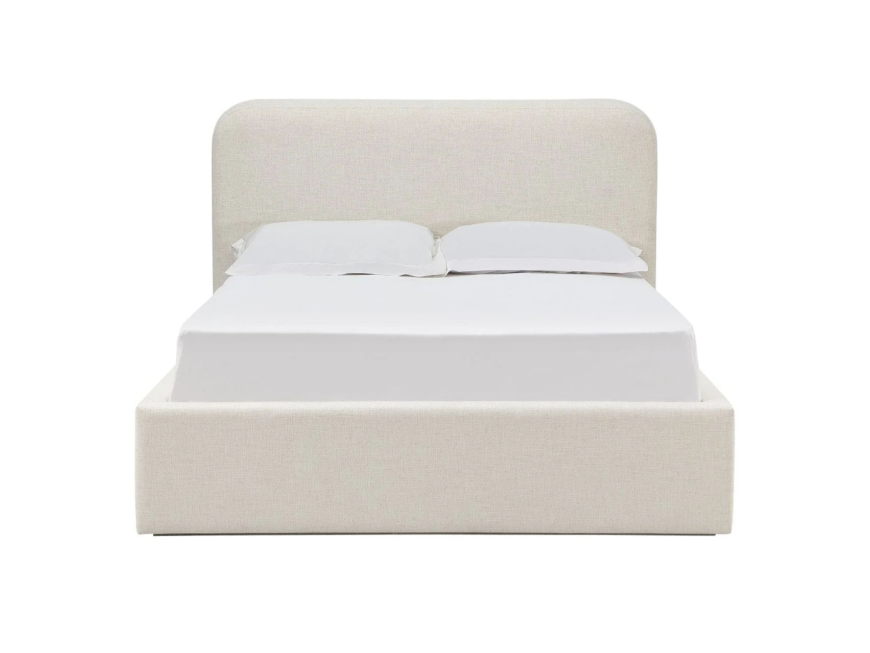 Virgil Off-White Whipped Honey Queen Upholstered Platform Bed
