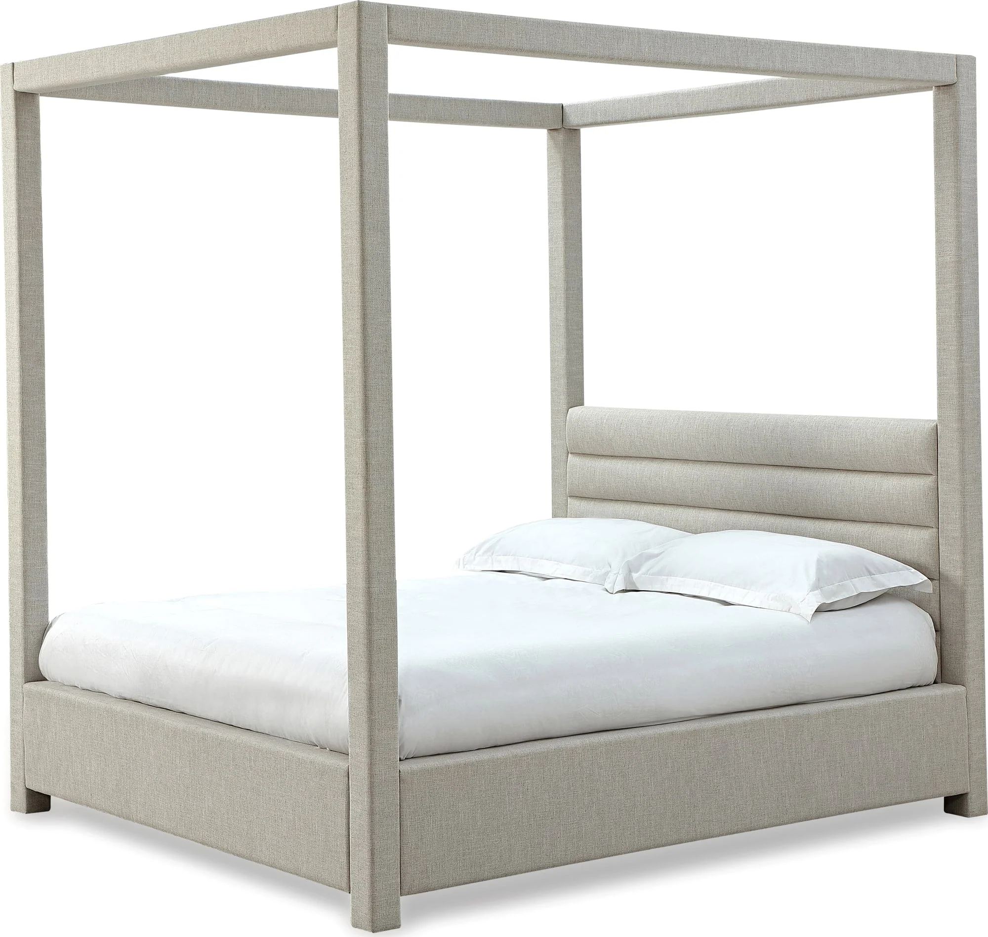 Virgil Rockford Turtle Dove King Upholstered Canopy Bed - Image 6