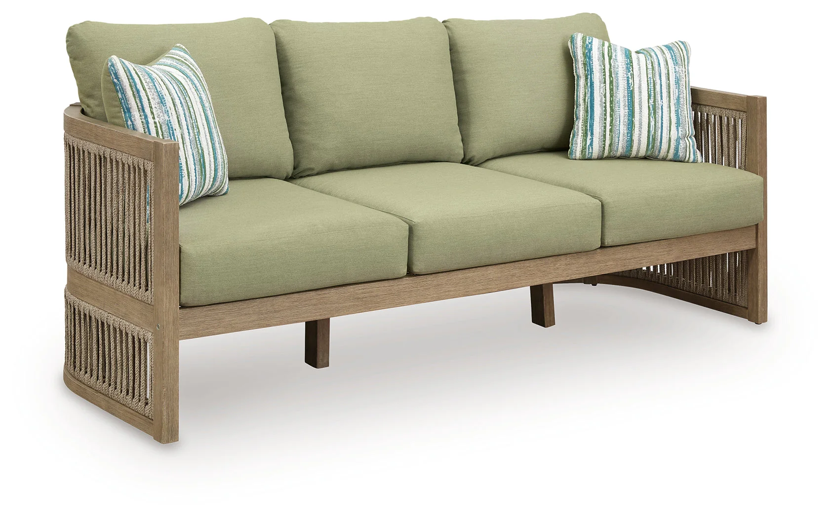 Vision Lane Beige/Green Outdoor Sofa with Cushion - Image 2