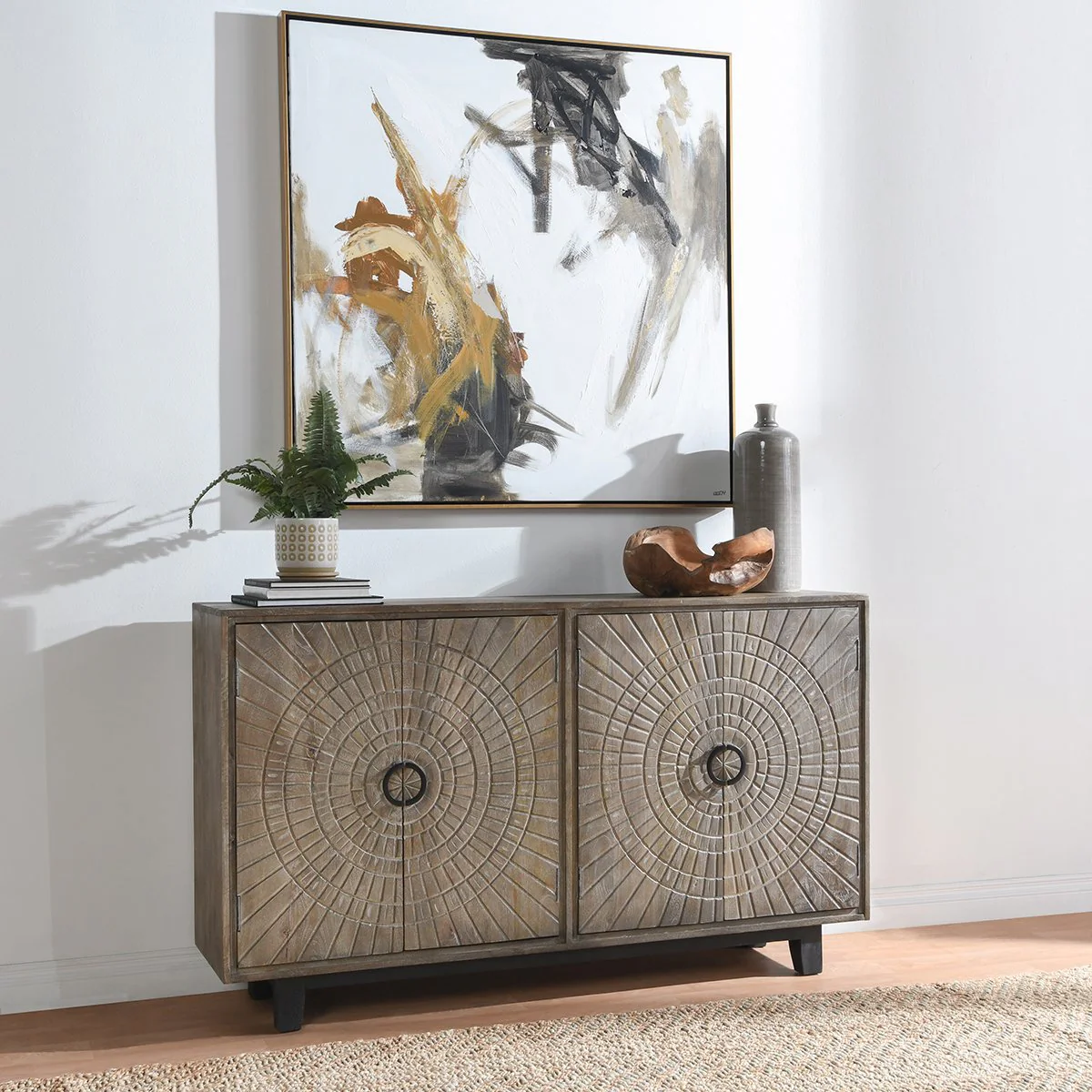 Vivienne 4 Door Cabinet - Distressed Taupe - Image 6