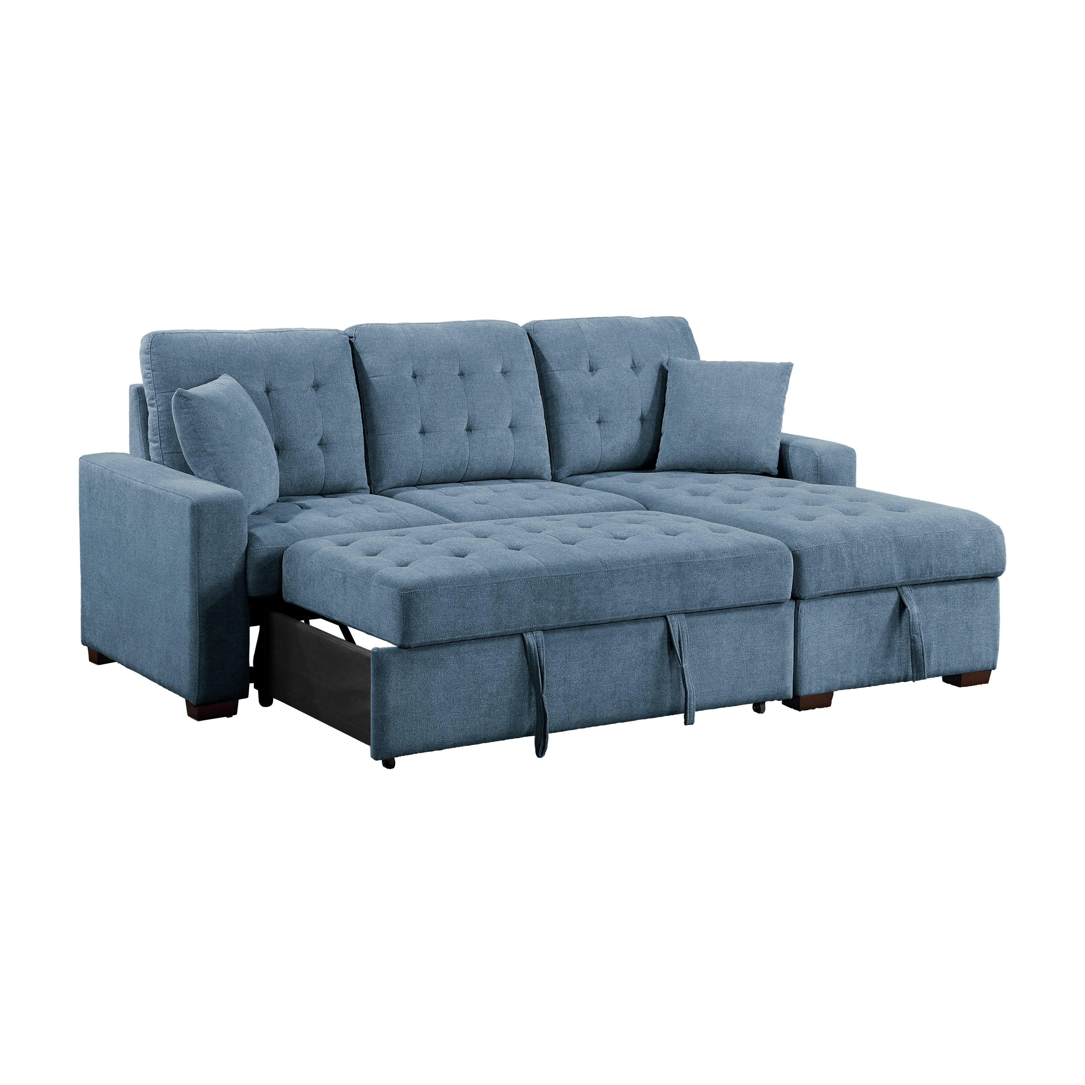 Waitsfield Blue 2-Piece Sectional with Right Chaise, Pull-out Bed and Hidden Storage - Image 10