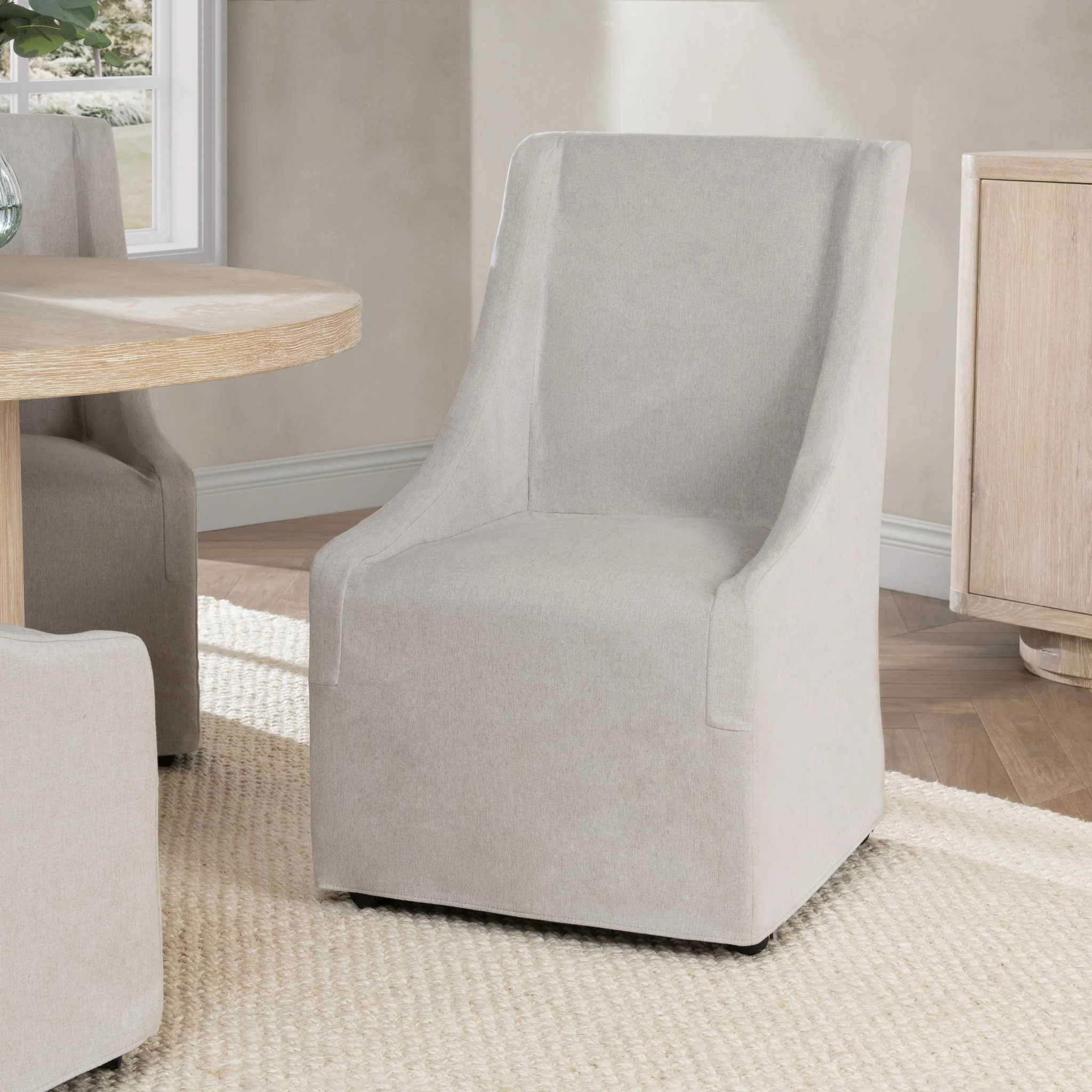 Warwick Dining Chair with Casters - Sandy Tan - Image 7