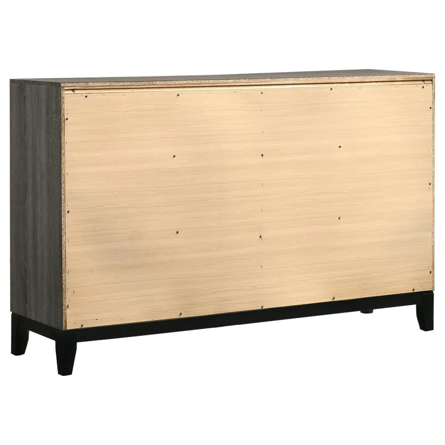 Watson Gray Oak/Black 4-Piece Queen Bedroom Set - Image 10