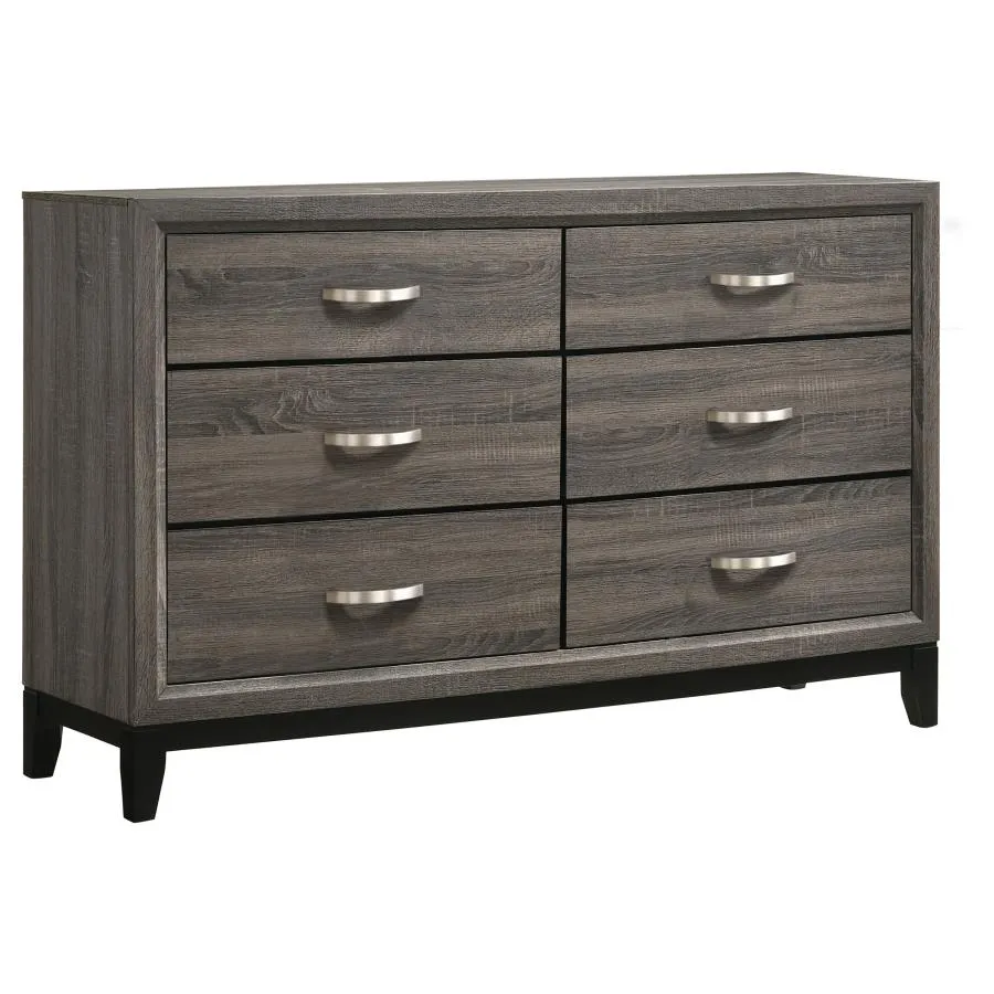 Watson Gray Oak/Black 4-Piece Queen Bedroom Set - Image 8