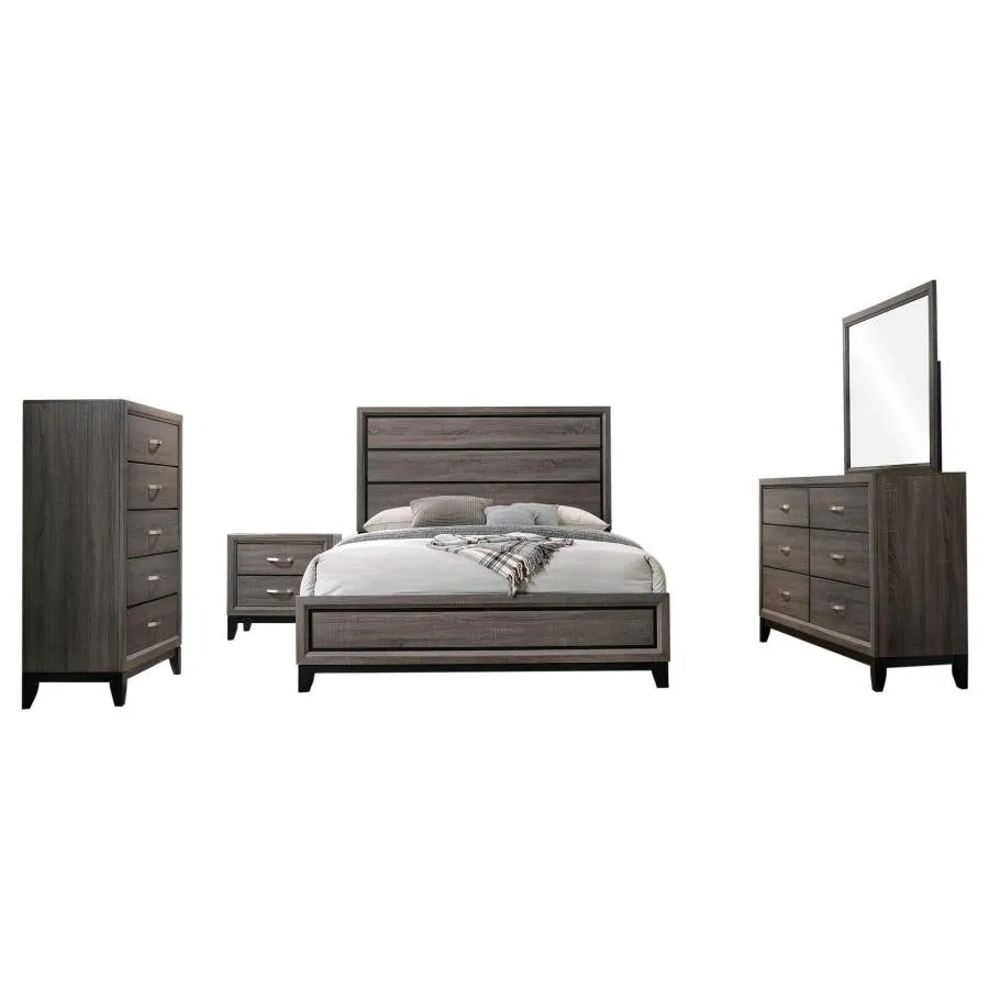 Watson Gray Oak/Black 5-Piece Eastern King Bedroom Set - Image 2