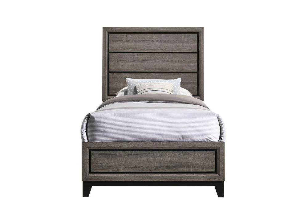 Watson Gray Oak Twin Panel Bed - Image 3
