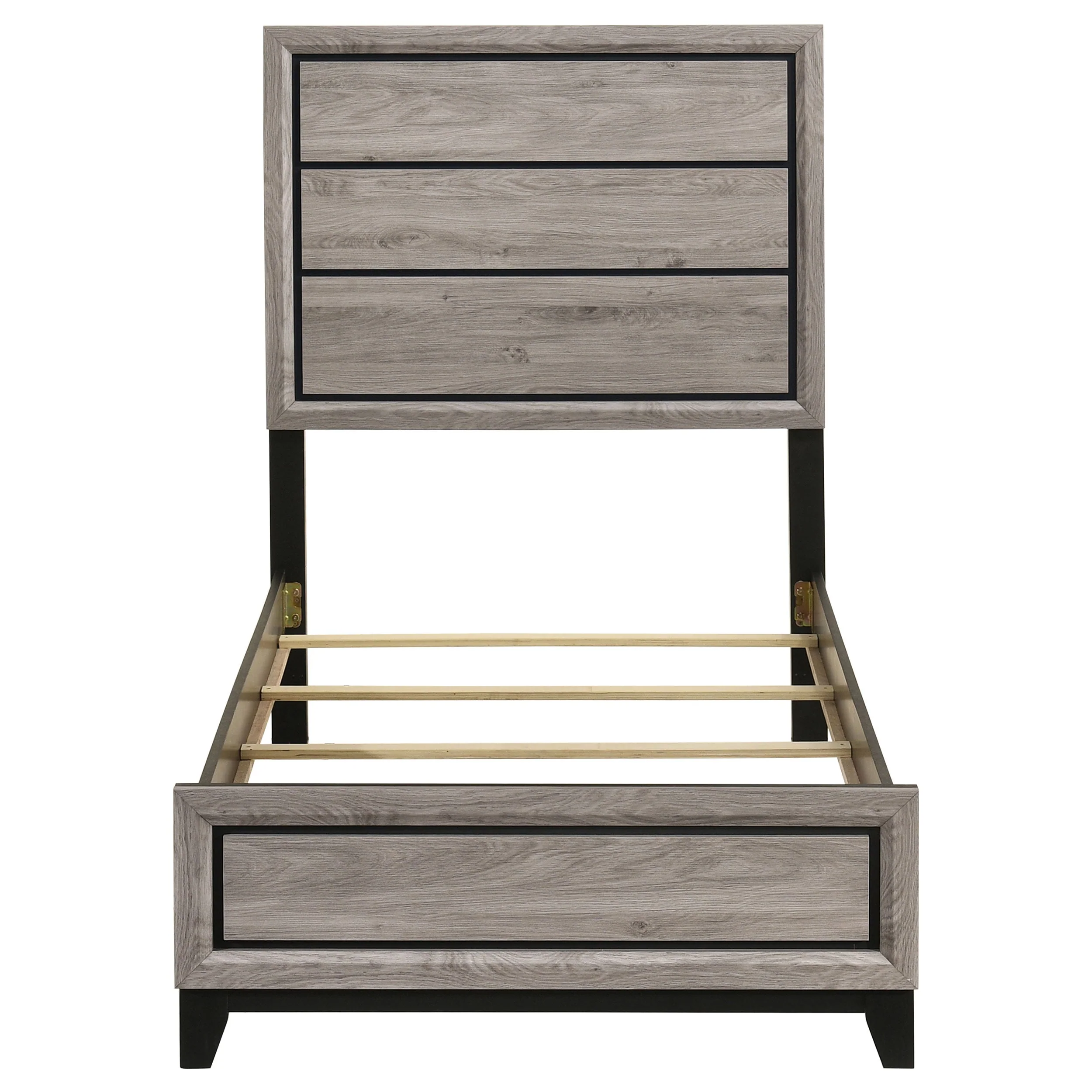 Watson Light Taupe Wood Twin Panel Bed - Image 4