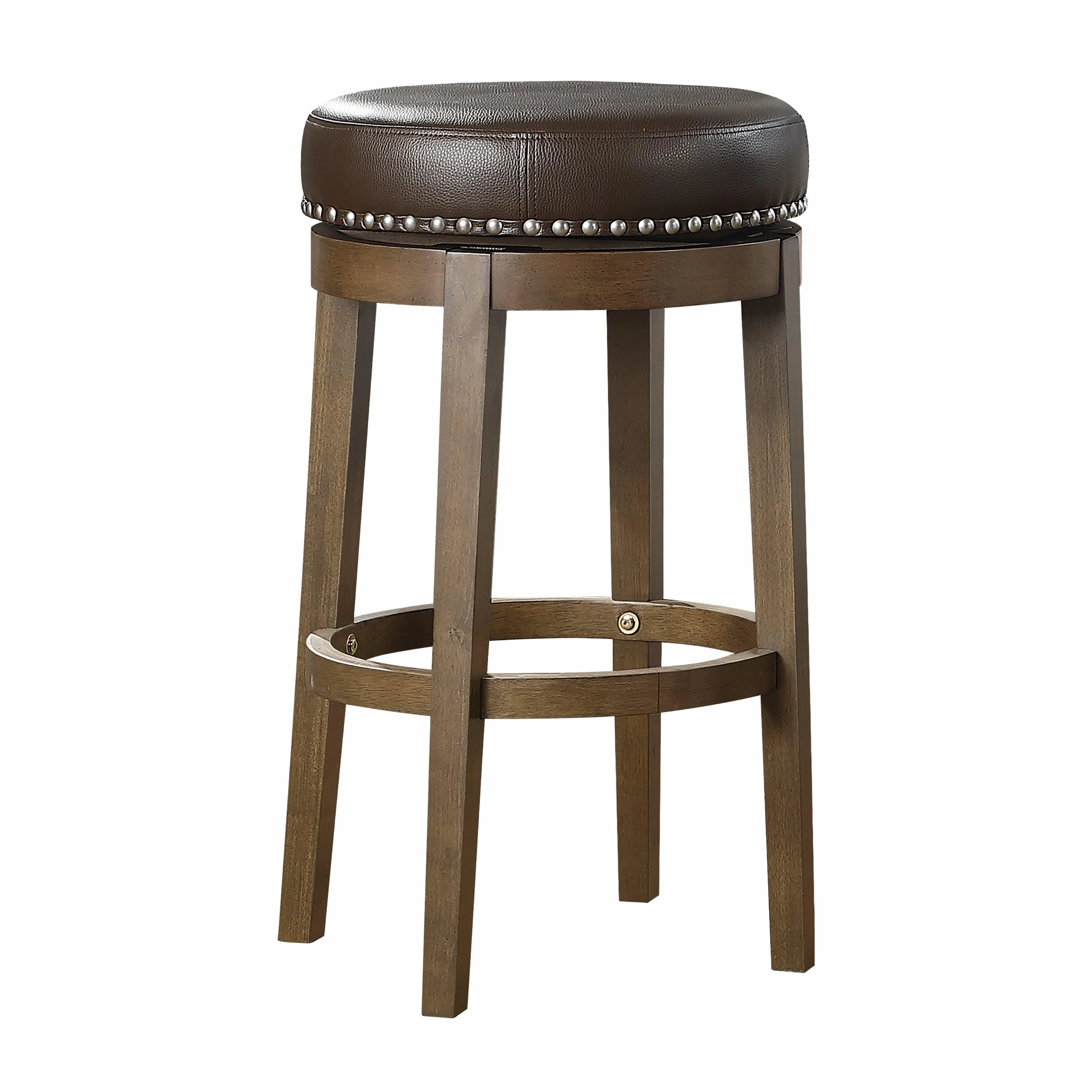 Westby Brown/Brown Round Swivel Pub Height Stool, Set of 2