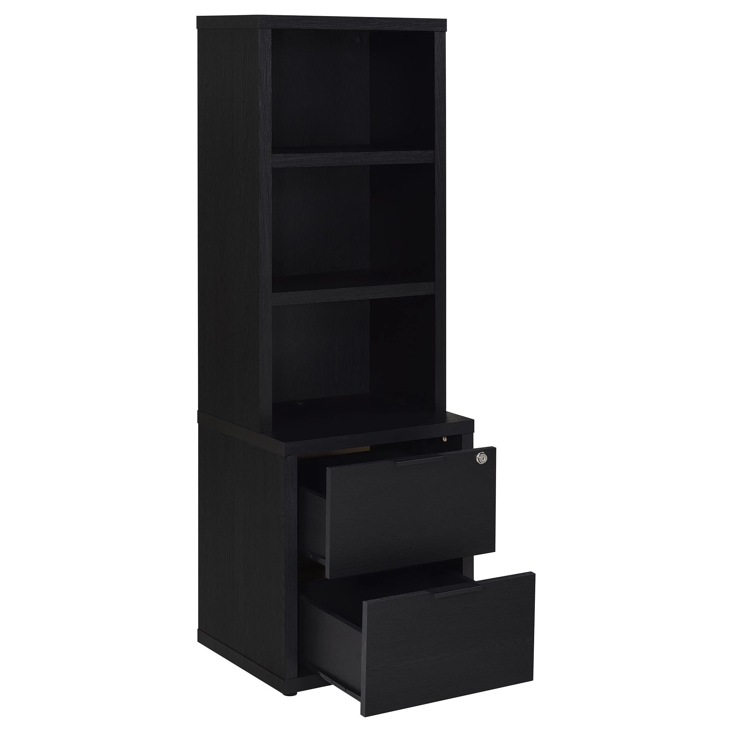 Westpark Black 3-Piece Wall Unit Bookcase Set with USB - Image 3