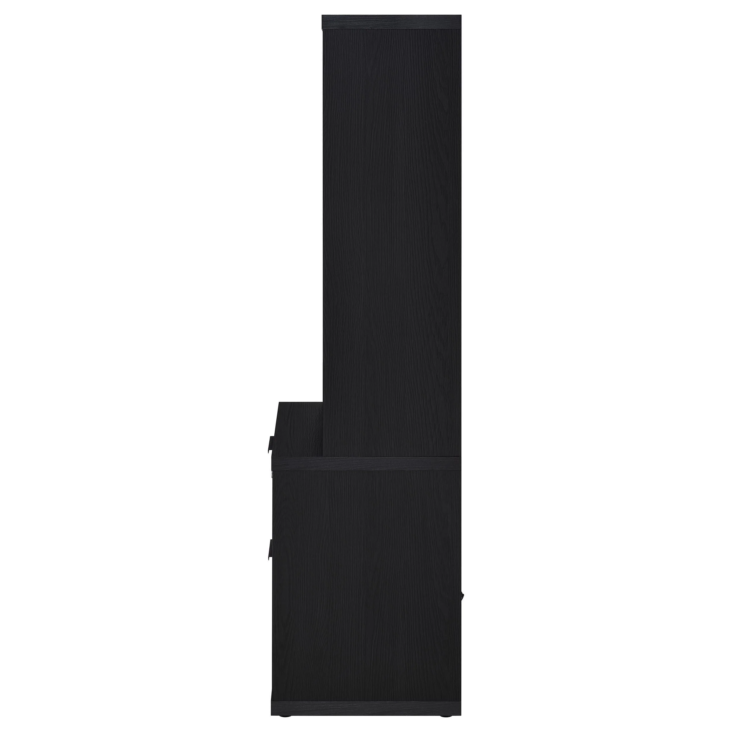 Westpark Black 3-Shelf Bookcase with Lockable Drawer and USB Ports - Image 6