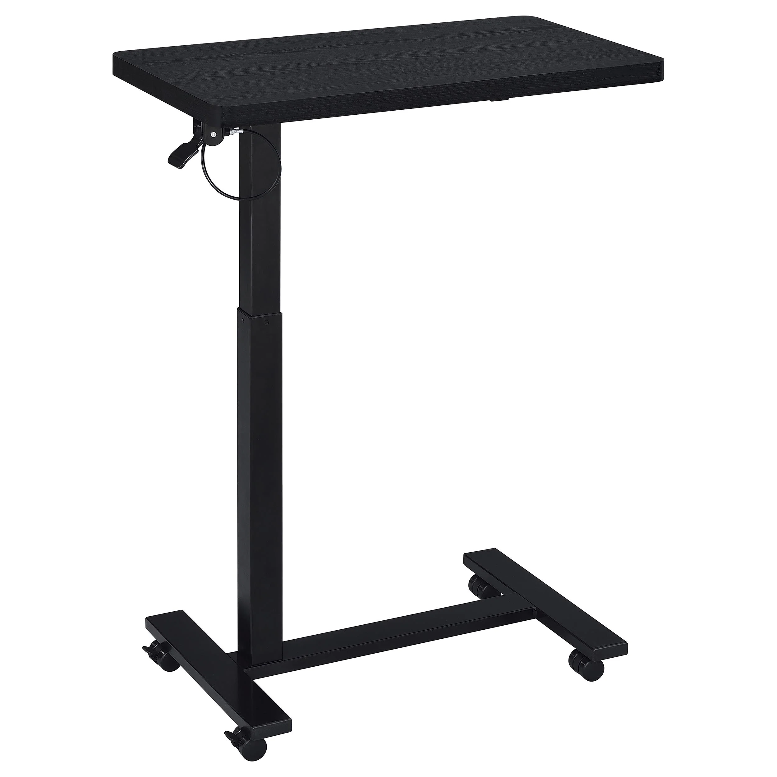 Westpark Black Pneumatic Adjustable C-Shape Side Table with Casters - Image 4