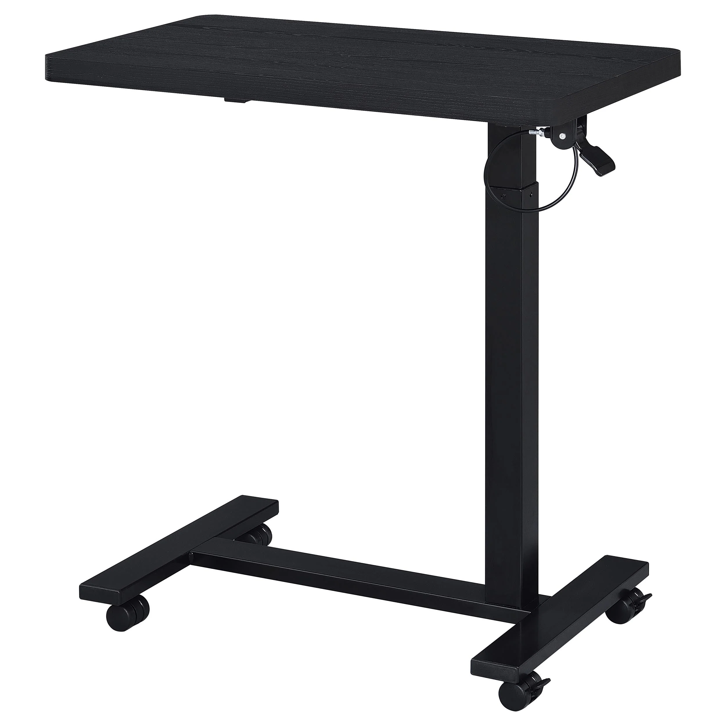 Westpark Black Pneumatic Adjustable C-Shape Side Table with Casters - Image 7