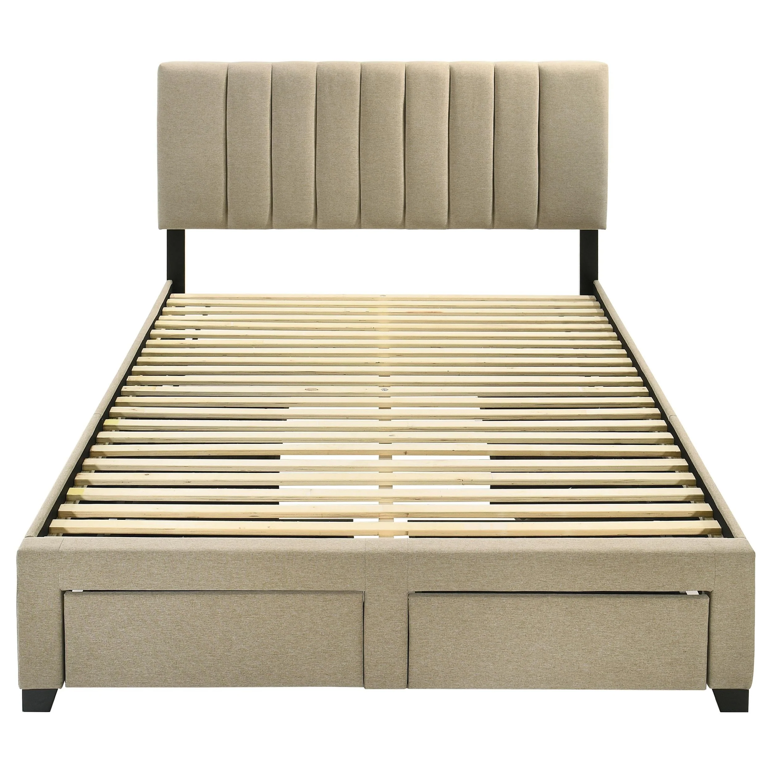 Wheatland Brown 4-Drawer Upholstered Eastern King Storage Bed - Image 6