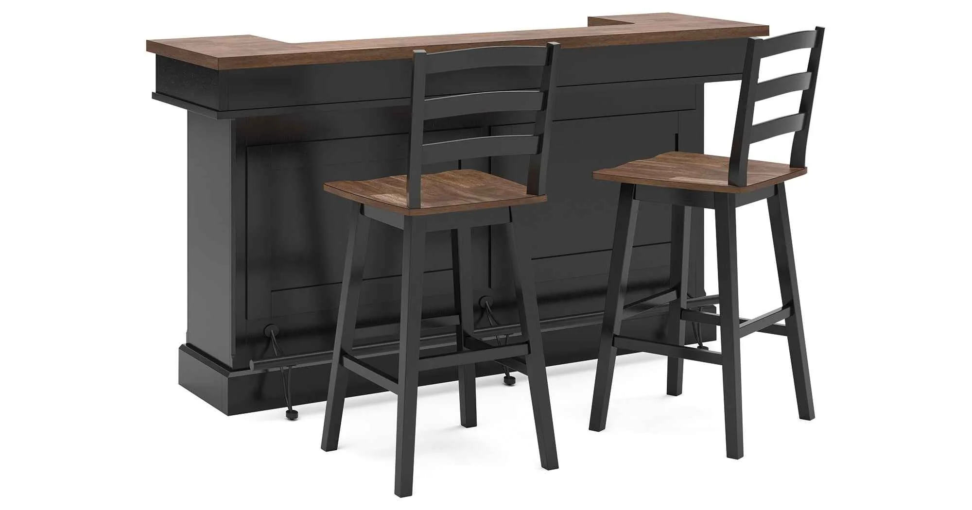 Wildenauer Brown/Black Bar Table and 2 Barstools - Image 22