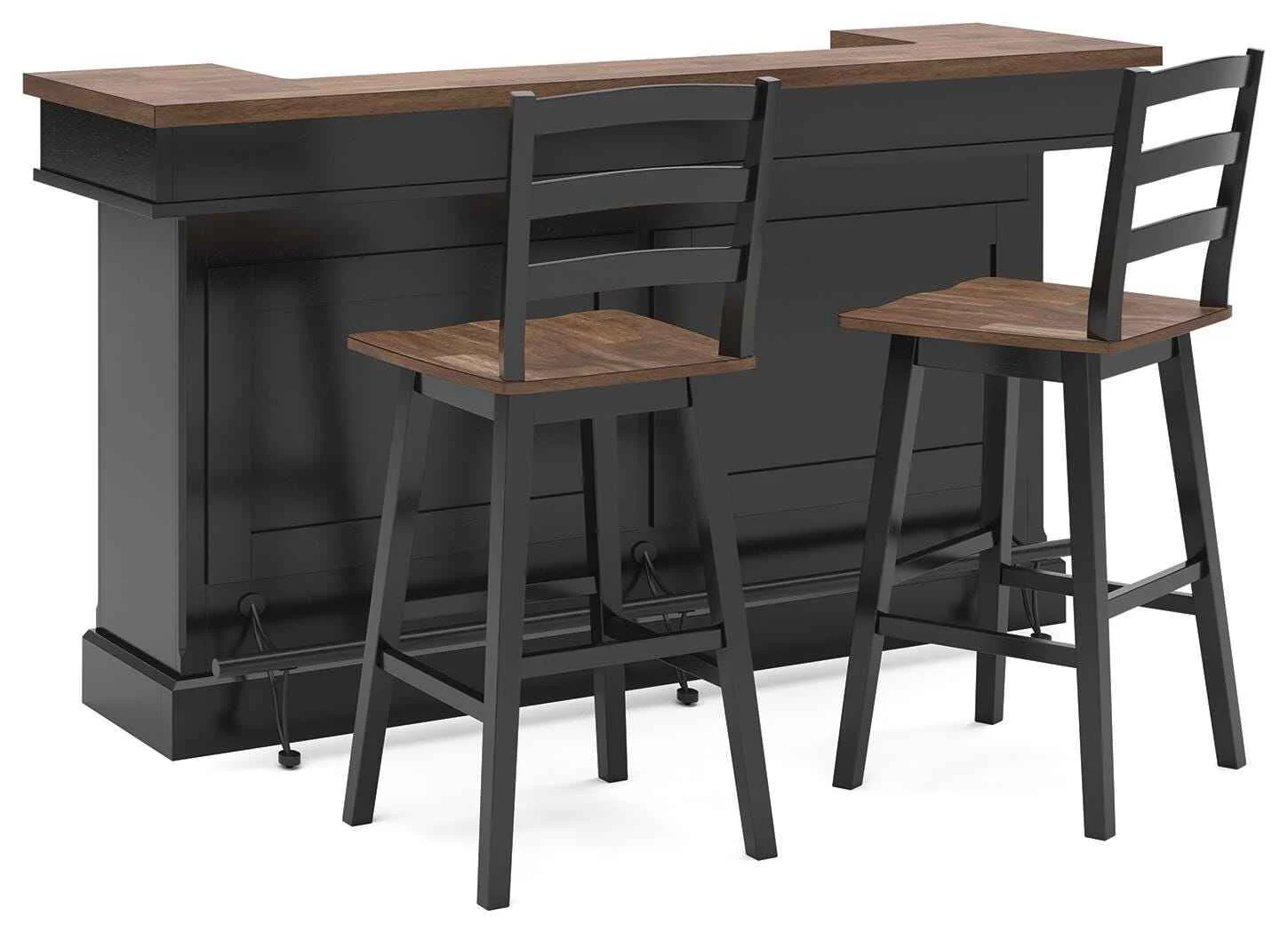 Wildenauer Brown/Black Bar Table and 2 Barstools - Image 24
