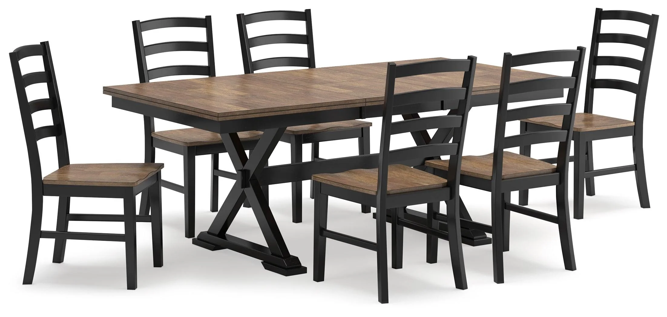 Wildenauer Brown/Black Dining Table and 6 Chairs - Image 2