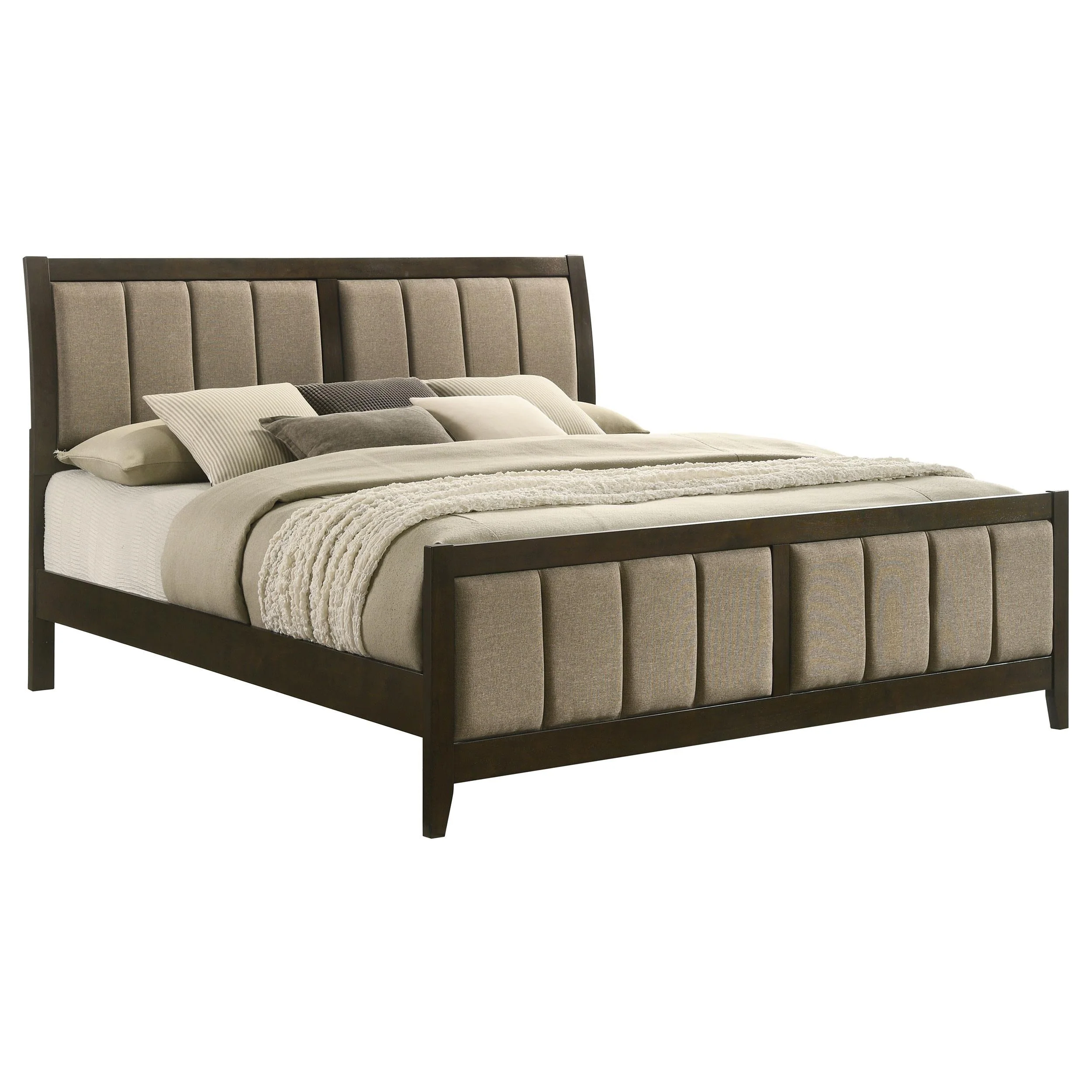 Wilkes 51-inch Upholstered California King Bed Dark Cocoa - Image 2