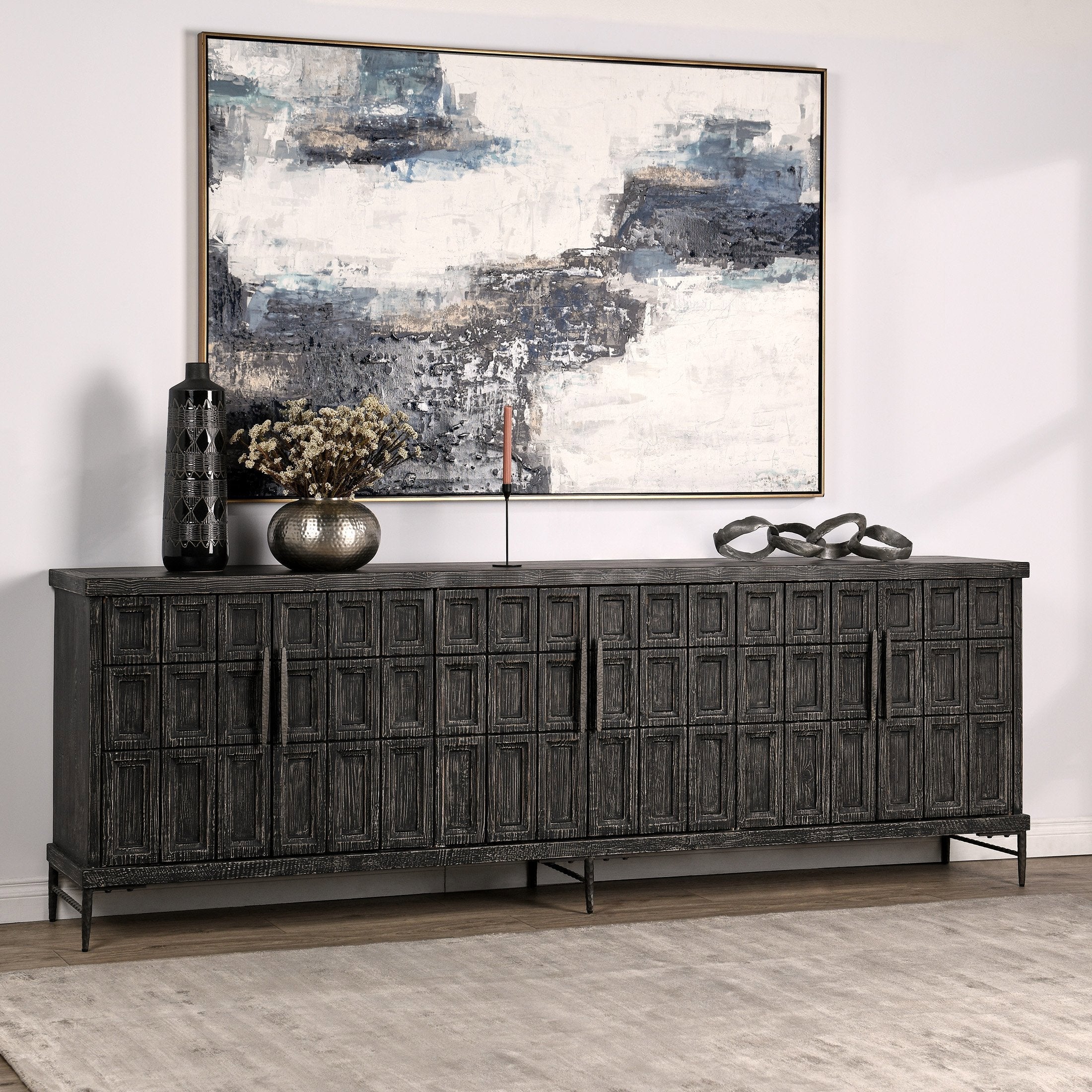 Willmark 6 Door Cabinet - Timeworn Black - Image 9