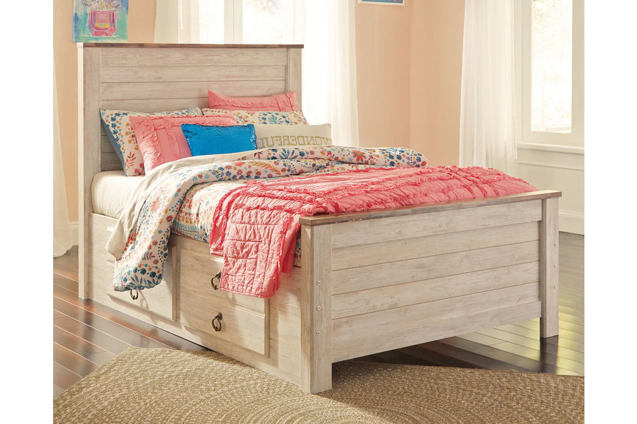 Willowton Whitewash Full Storage Platform Bed with 2 Drawers - Image 2