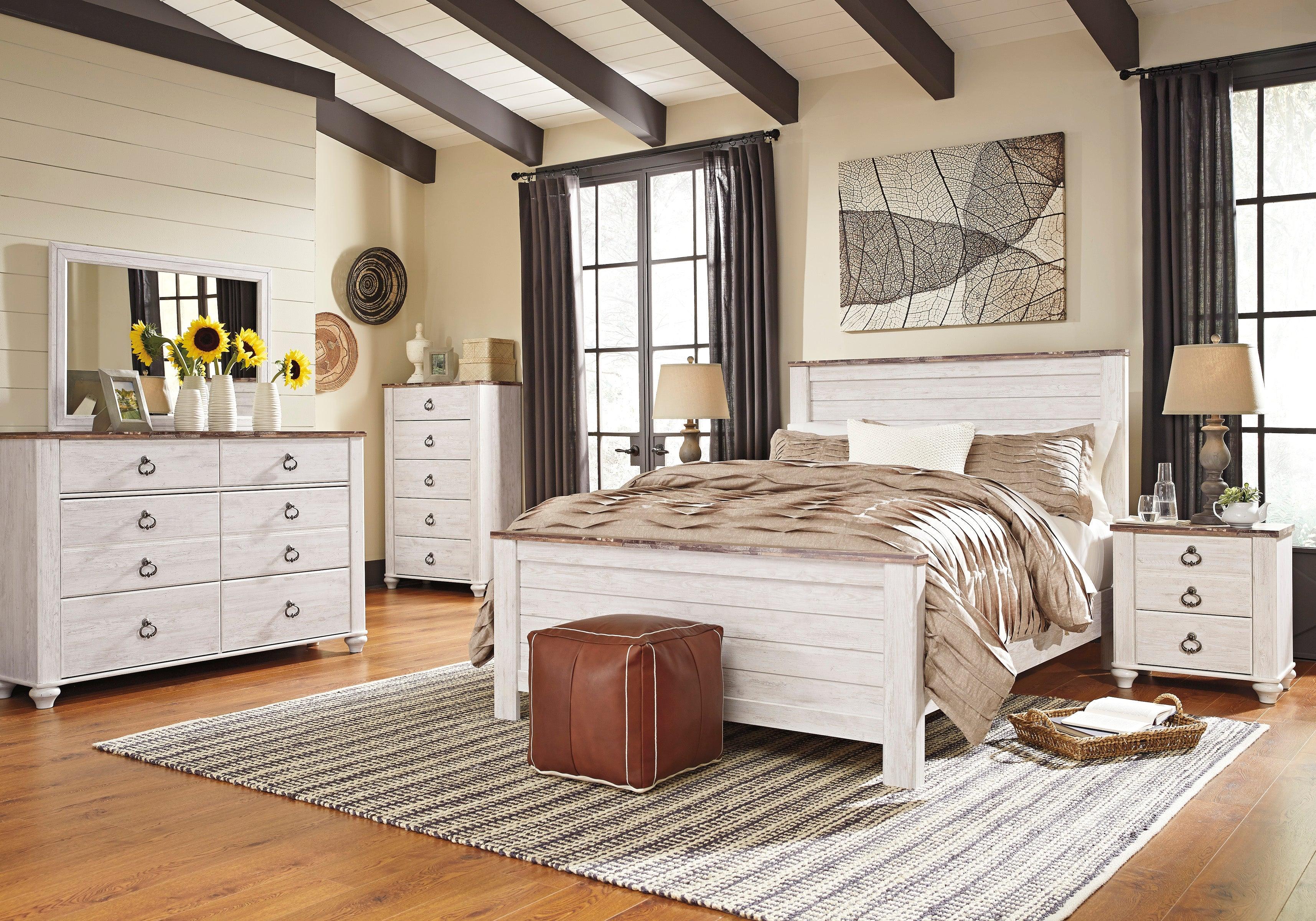 Willowton Whitewash Panel Bedroom Set - Image 2