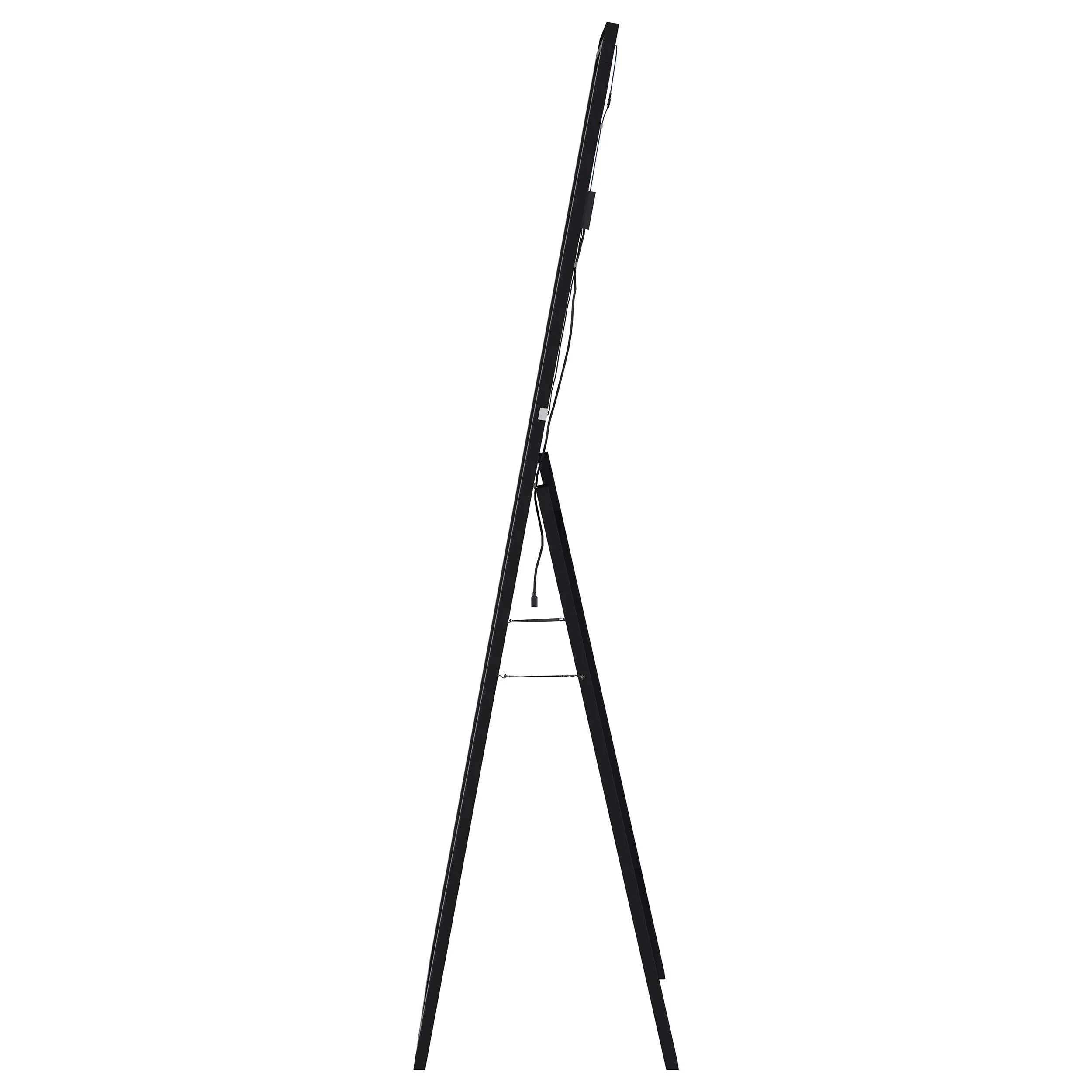Windrose Black Full Length Floor Standing Tempered Mirror with LED Lighting - Image 13