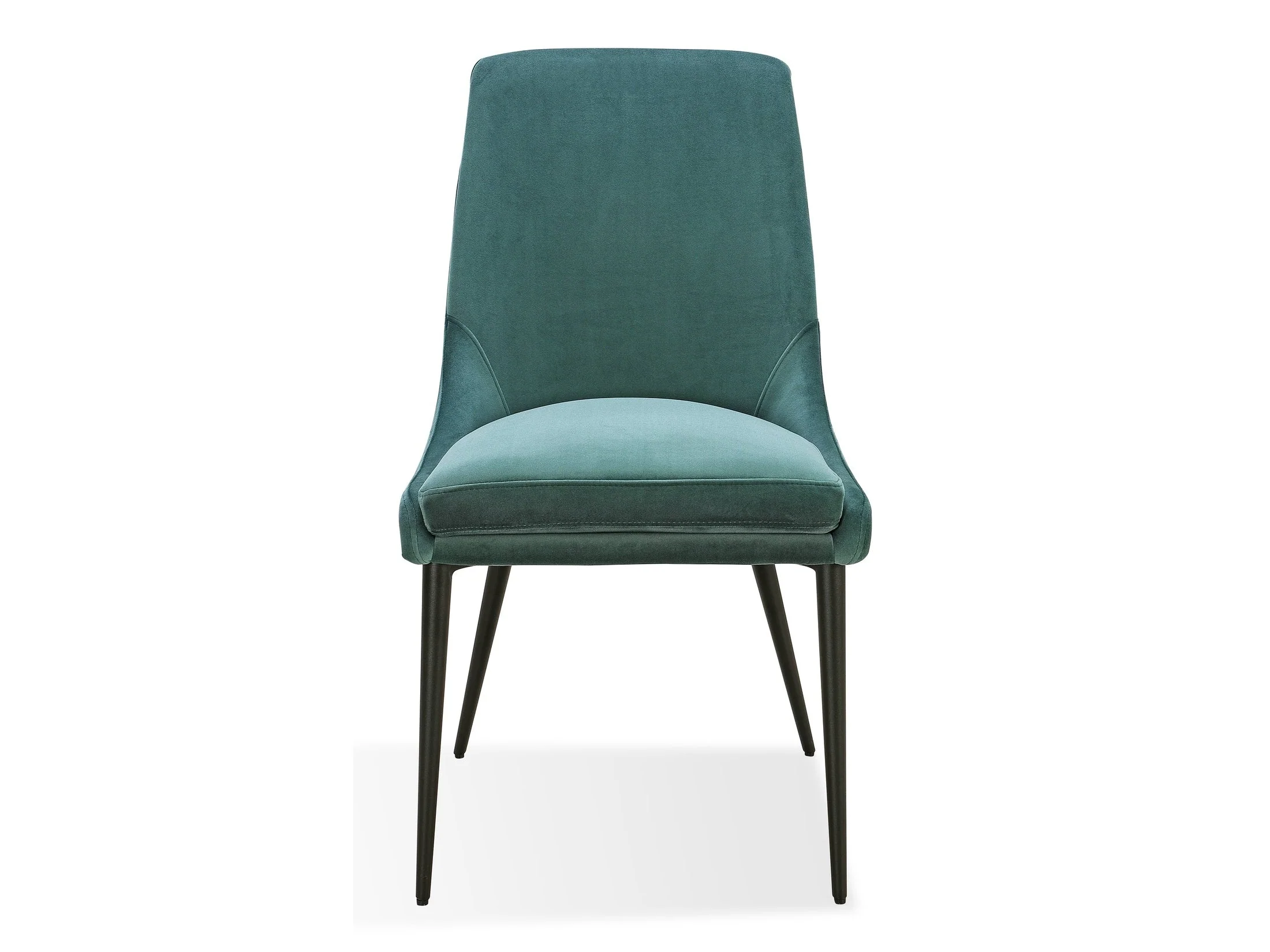 Winston Upholstered Metal Leg Dining Chair in Smoked Green and Black (Set of 2)