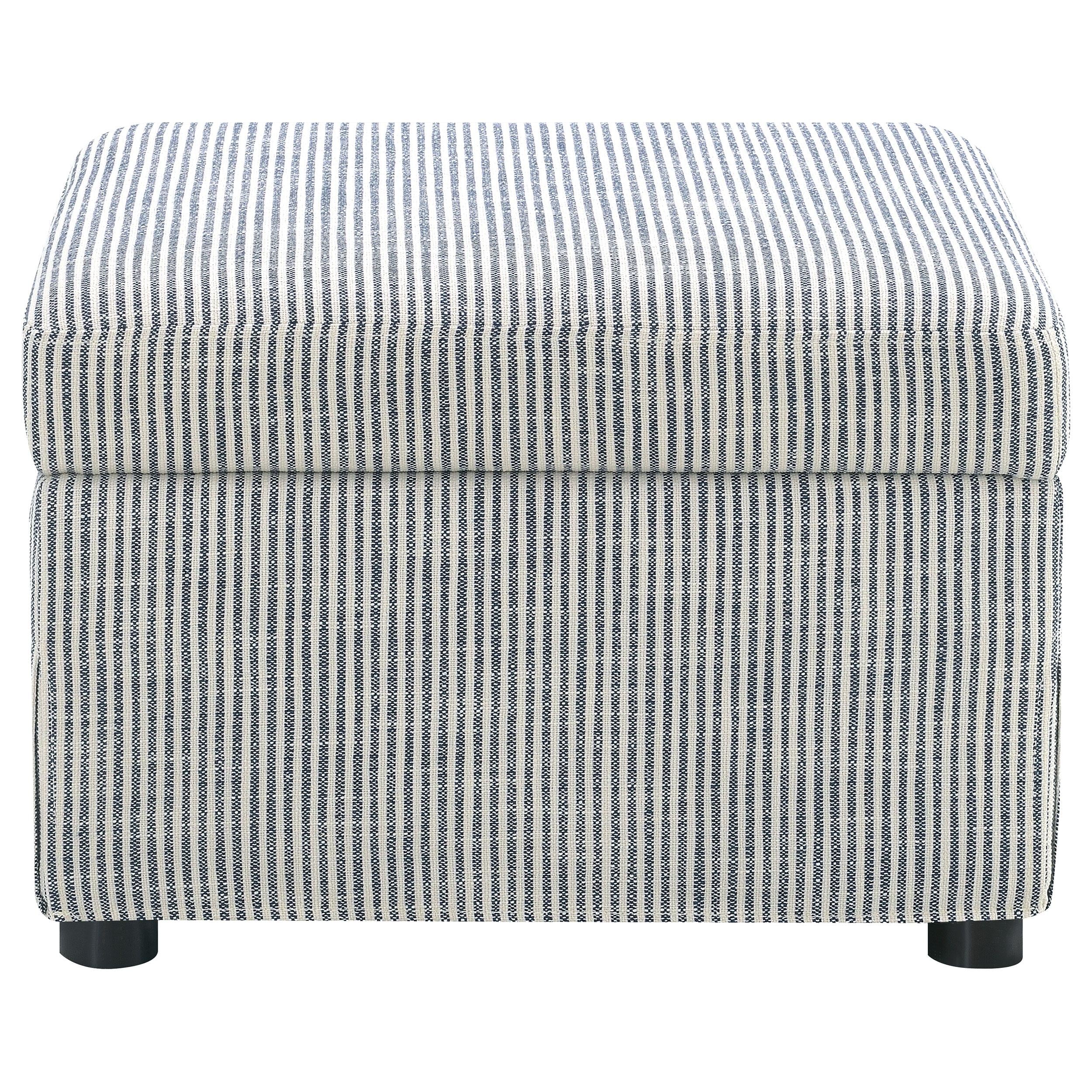 Winter Gray Upholstered Hydraulic Lift Top Storage Ottoman - Image 4