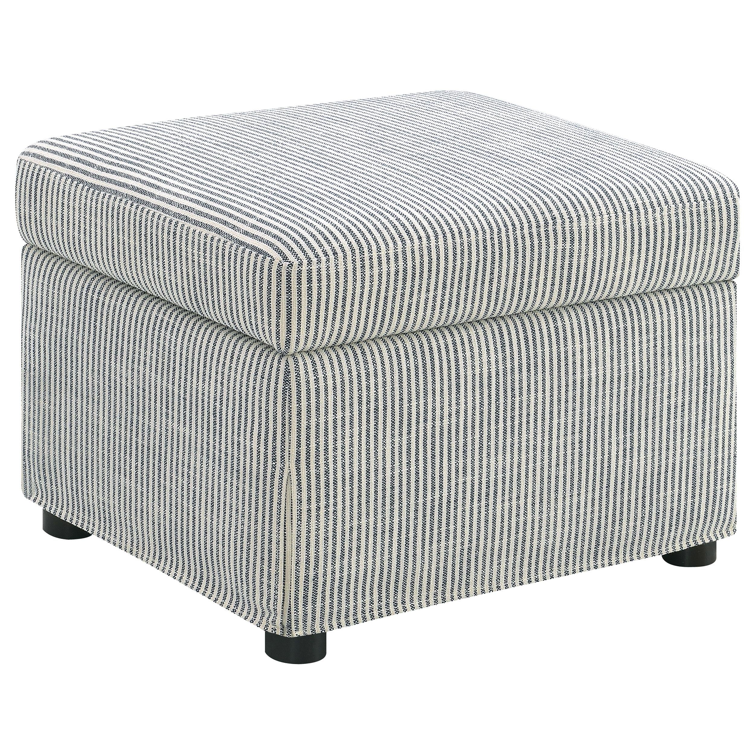 Winter Gray Upholstered Hydraulic Lift Top Storage Ottoman - Image 6