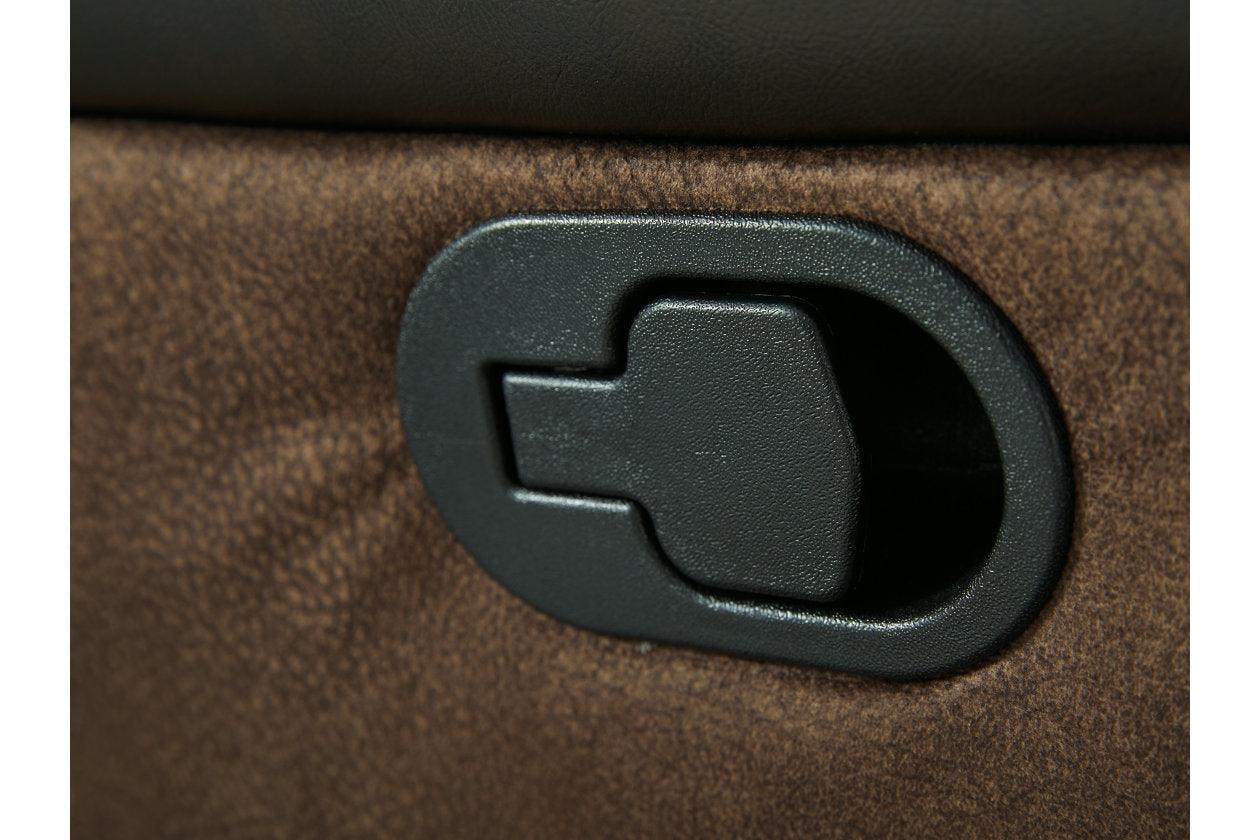 Woodsway Brown Manual Reclining Loveseat - Image 5
